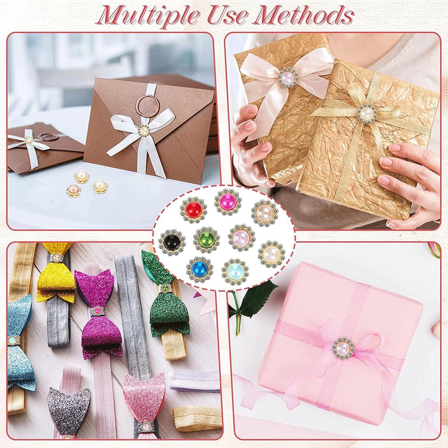 200 Botones de Perlas con Rhinestones Qusmeiyici 12 mm Multicolor