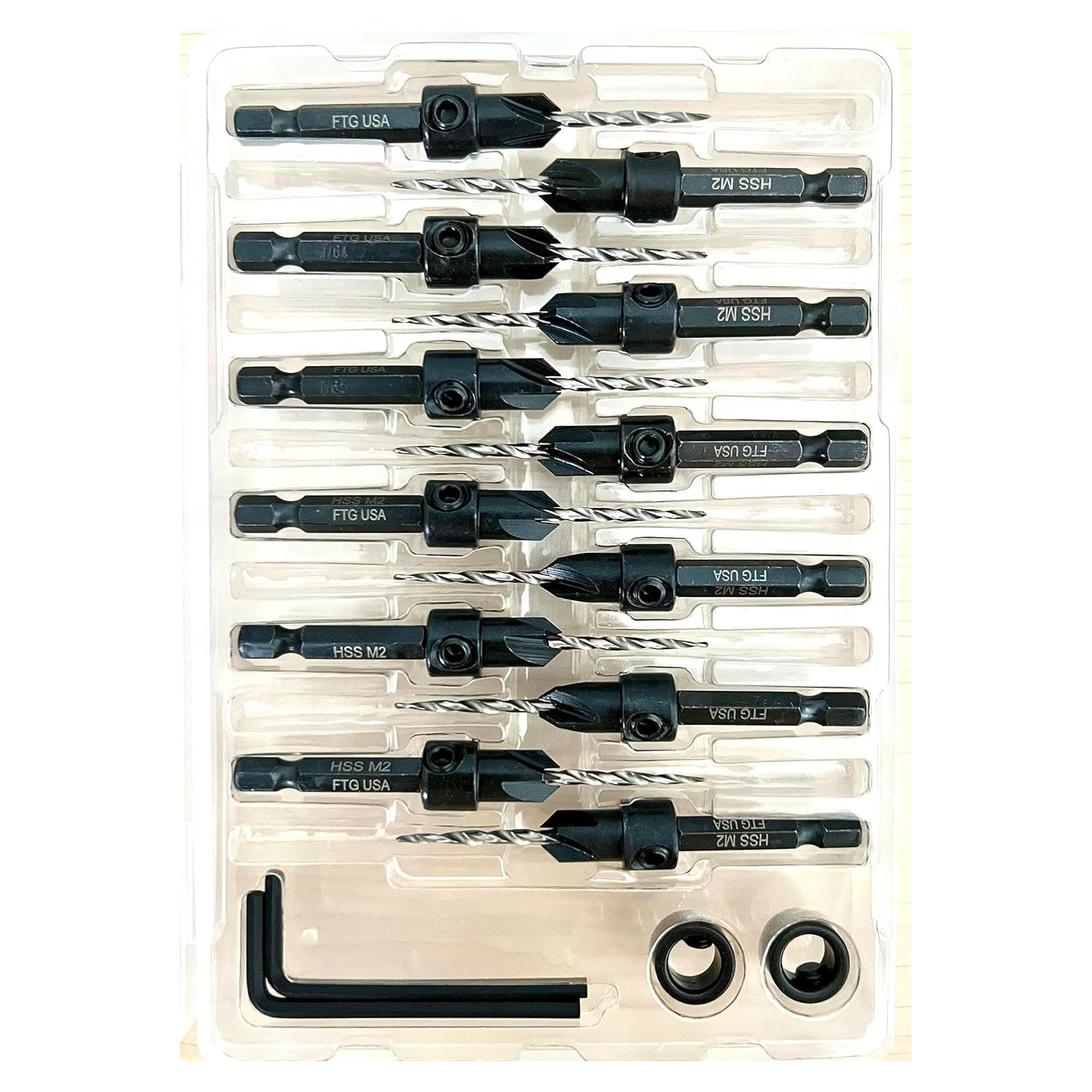 Juego de Brocas Avellanadas FTG USA para Madera 12 Piezas #4