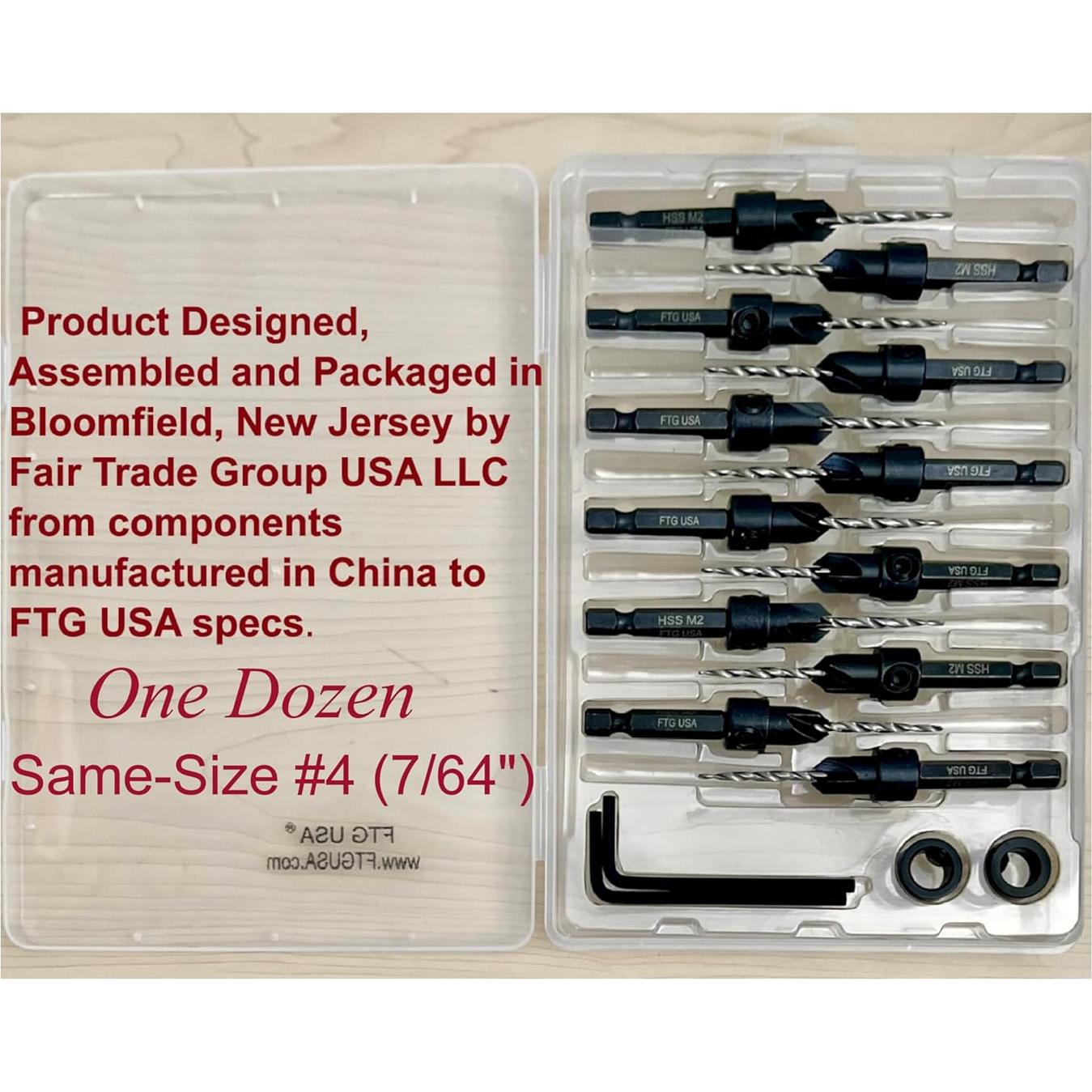 Juego de Brocas Avellanadas FTG USA para Madera 12 Piezas #4