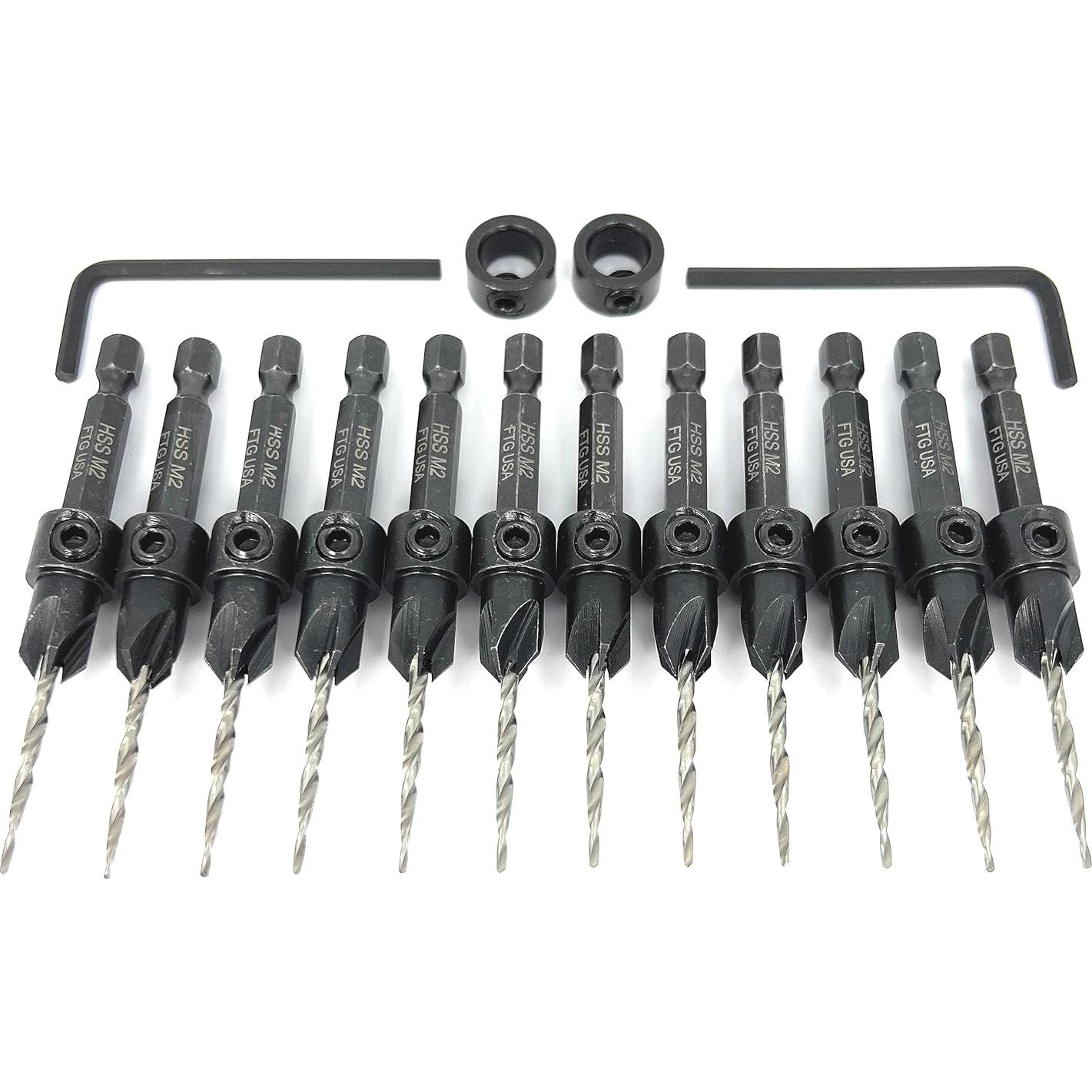 Juego de Brocas Avellanadas FTG USA para Madera 12 Piezas #4