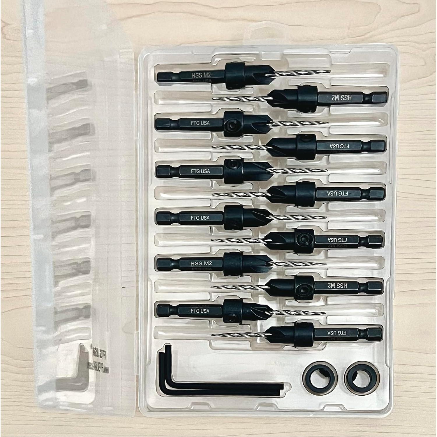 Juego de Brocas Avellanadas FTG USA para Madera 12 Piezas #4
