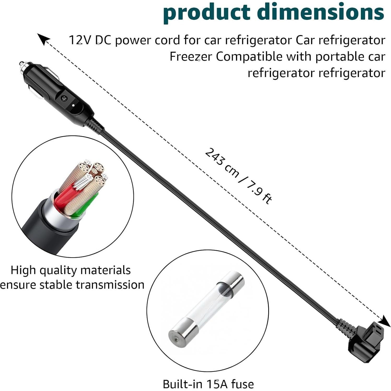 Cable de Alimentación CC Norward para Refrigeradores 12V/24V