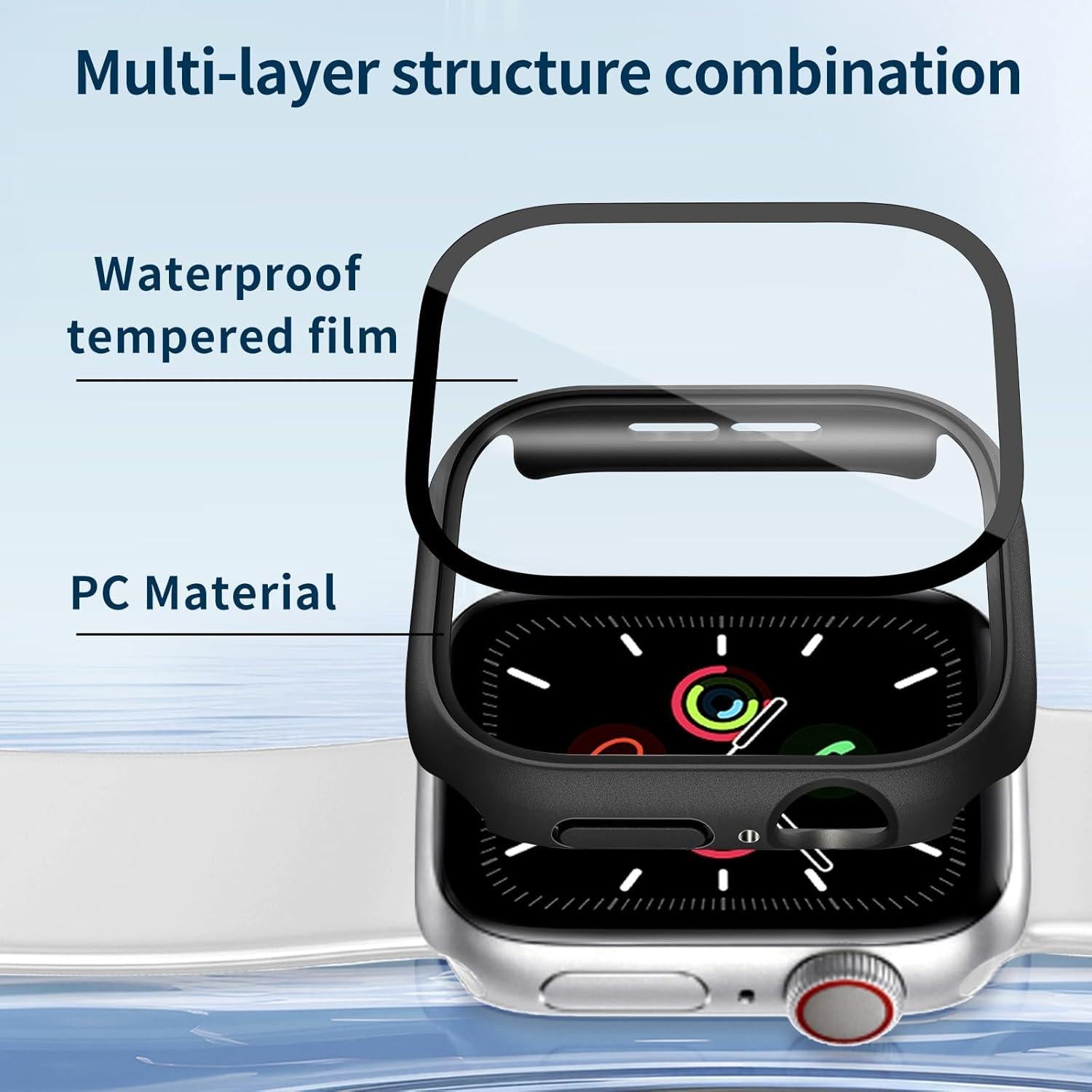 Funda Impermeable para Apple Watch 40mm - Protector Vidrio Templado