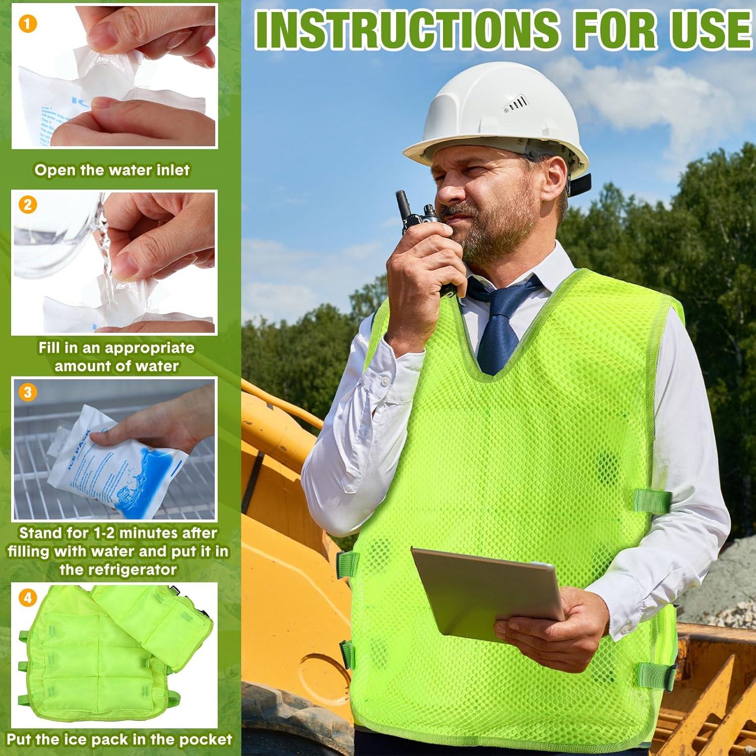 Chaleco Refrigerante Jexine 2 Pcs con 48 Paquetes de Hielo