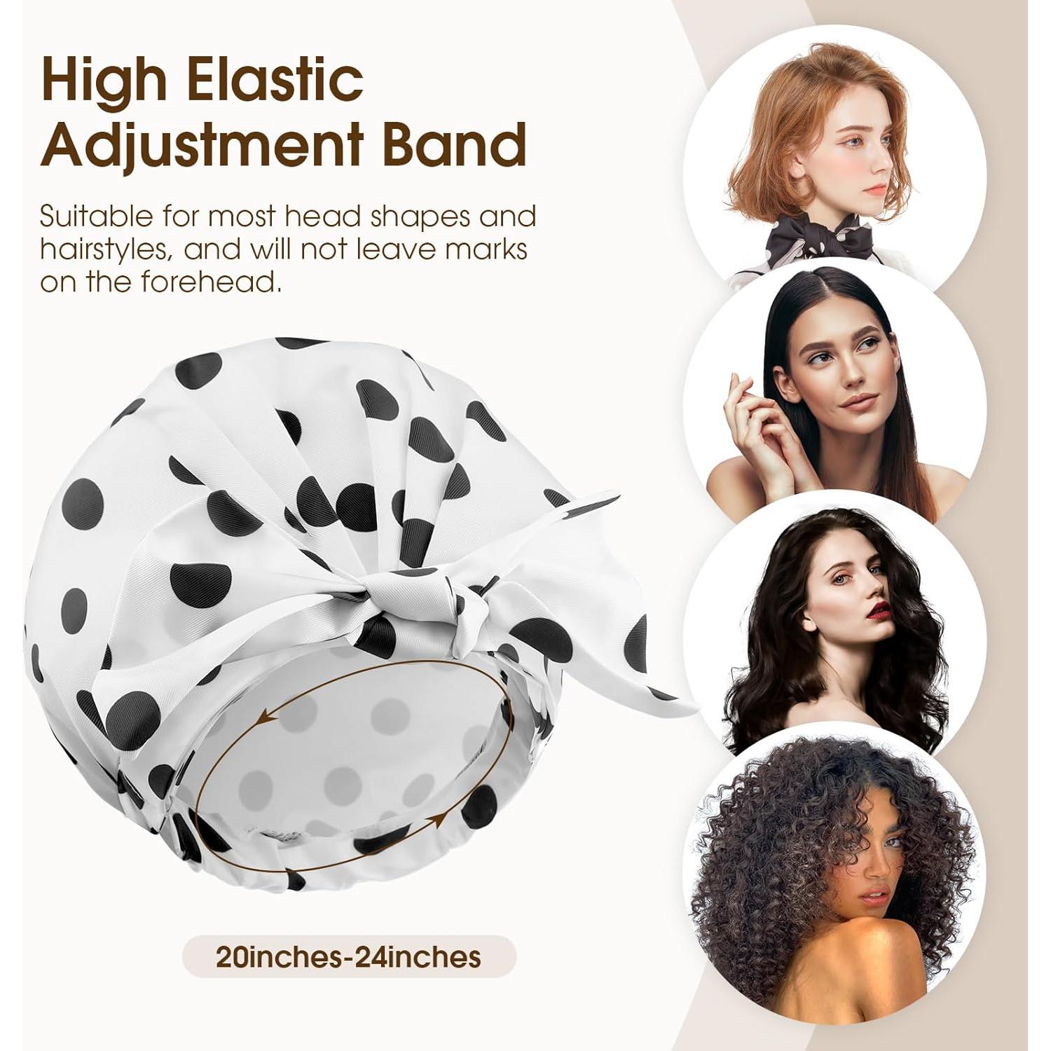 Gorro de Ducha Impermeable Geyrut Ajustable para Mujeres