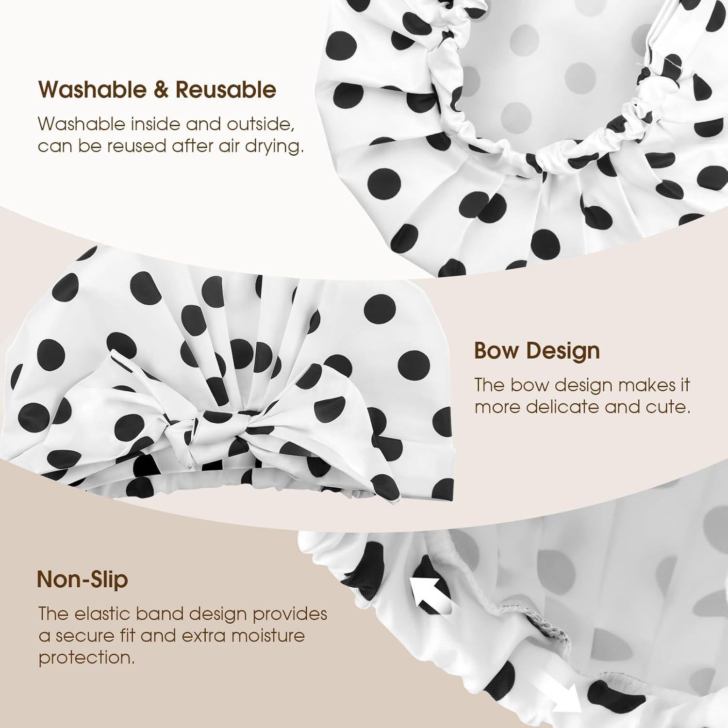 Gorro de Ducha Impermeable Geyrut Ajustable para Mujeres