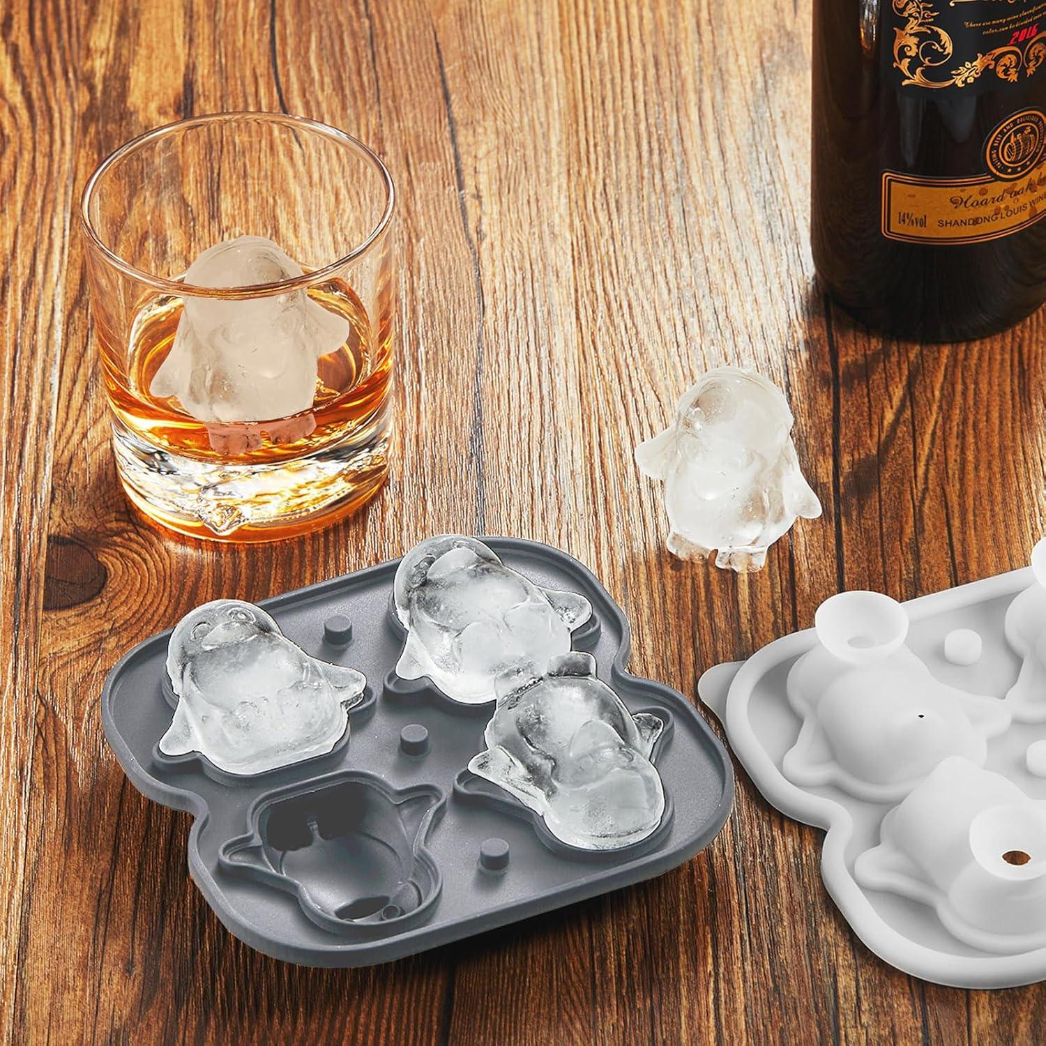 Molde de Hielo Nax Caki Pingüino 3D Silicona 5.6 cm Negro