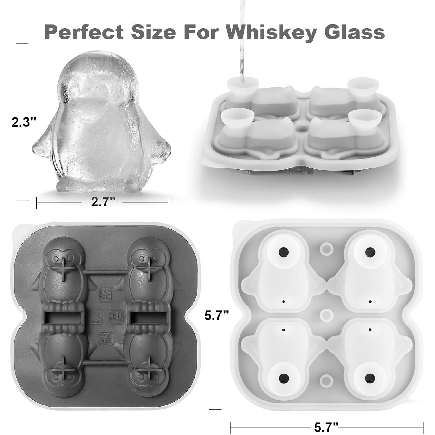 Molde de Hielo Nax Caki Pingüino 3D Silicona 5.6 cm Negro