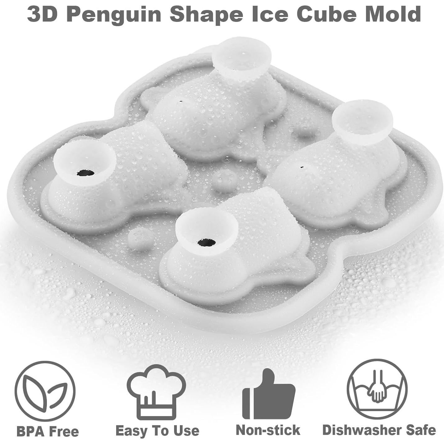 Molde de Hielo Nax Caki Pingüino 3D Silicona 5.6 cm Negro