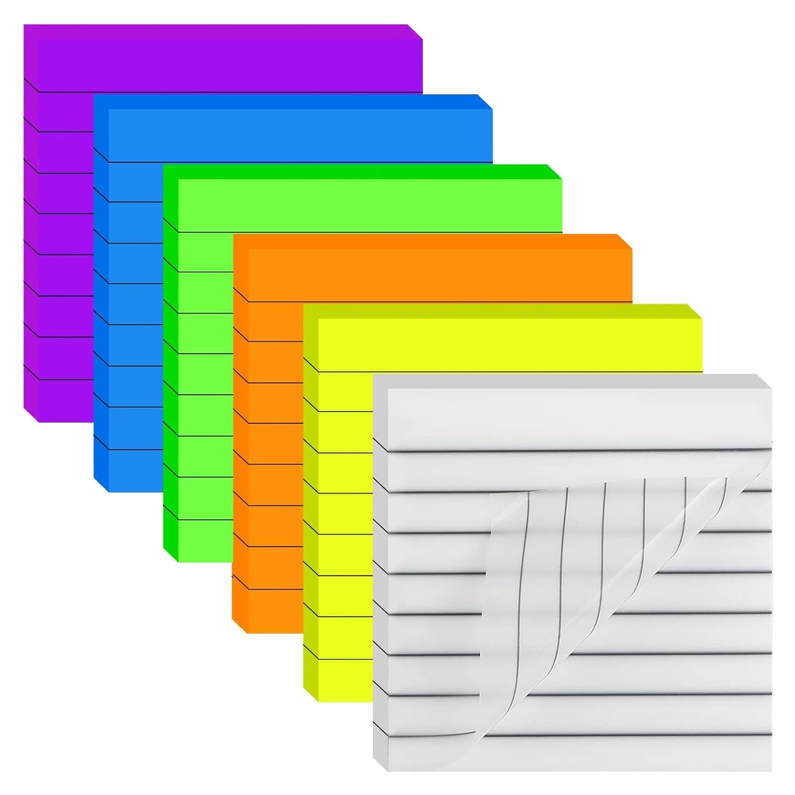 Notas Adhesivas Transparentes Rayadas SYMDROMIA 300 Hojas 7.62x7.62 cm