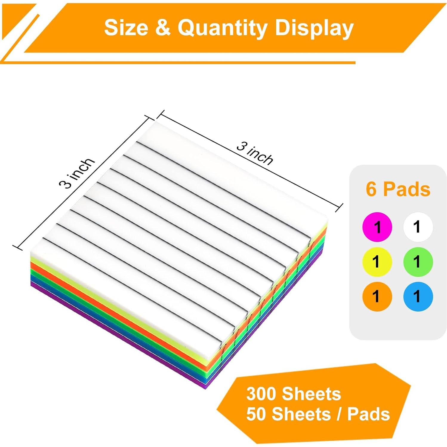 Notas Adhesivas Transparentes Rayadas SYMDROMIA 300 Hojas 7.62x7.62 cm