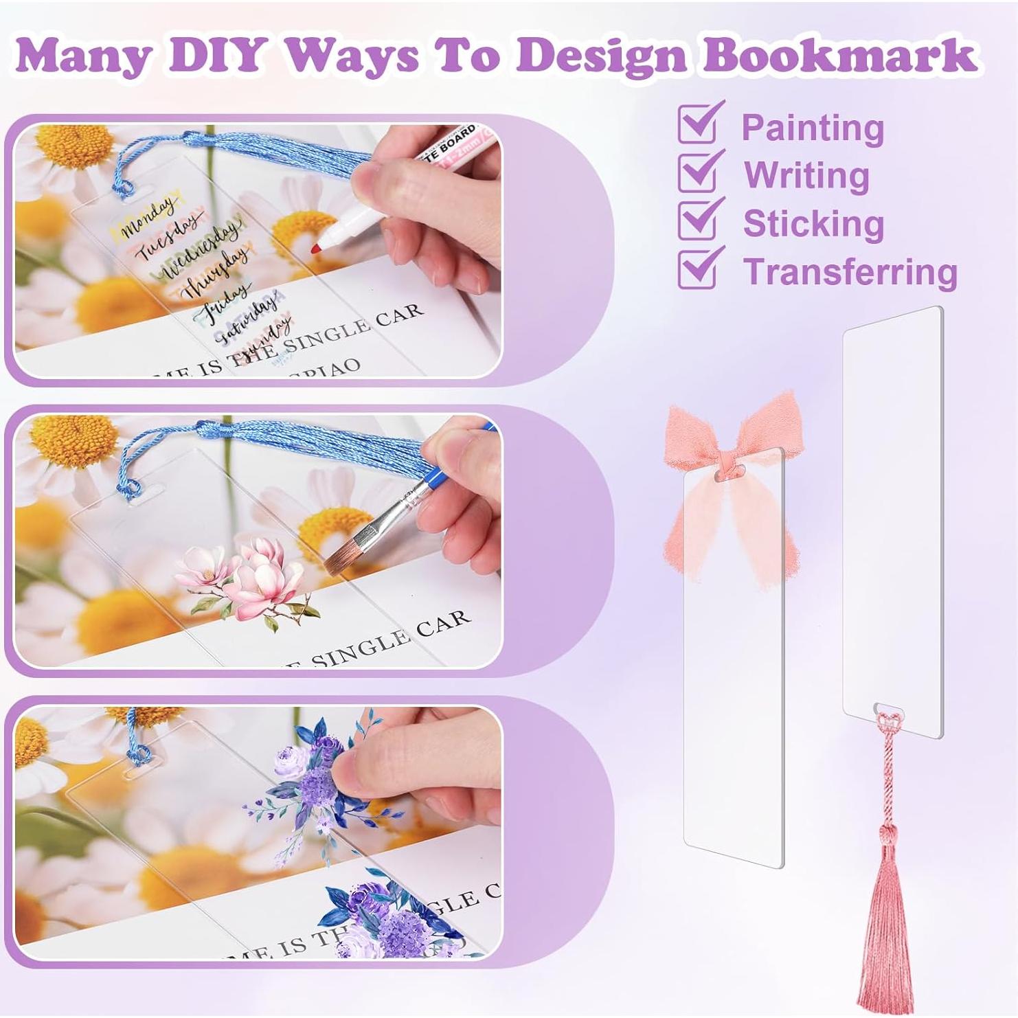 100 Marcadores Acrílicos BOBOKA Transparentes DIY con Cintas