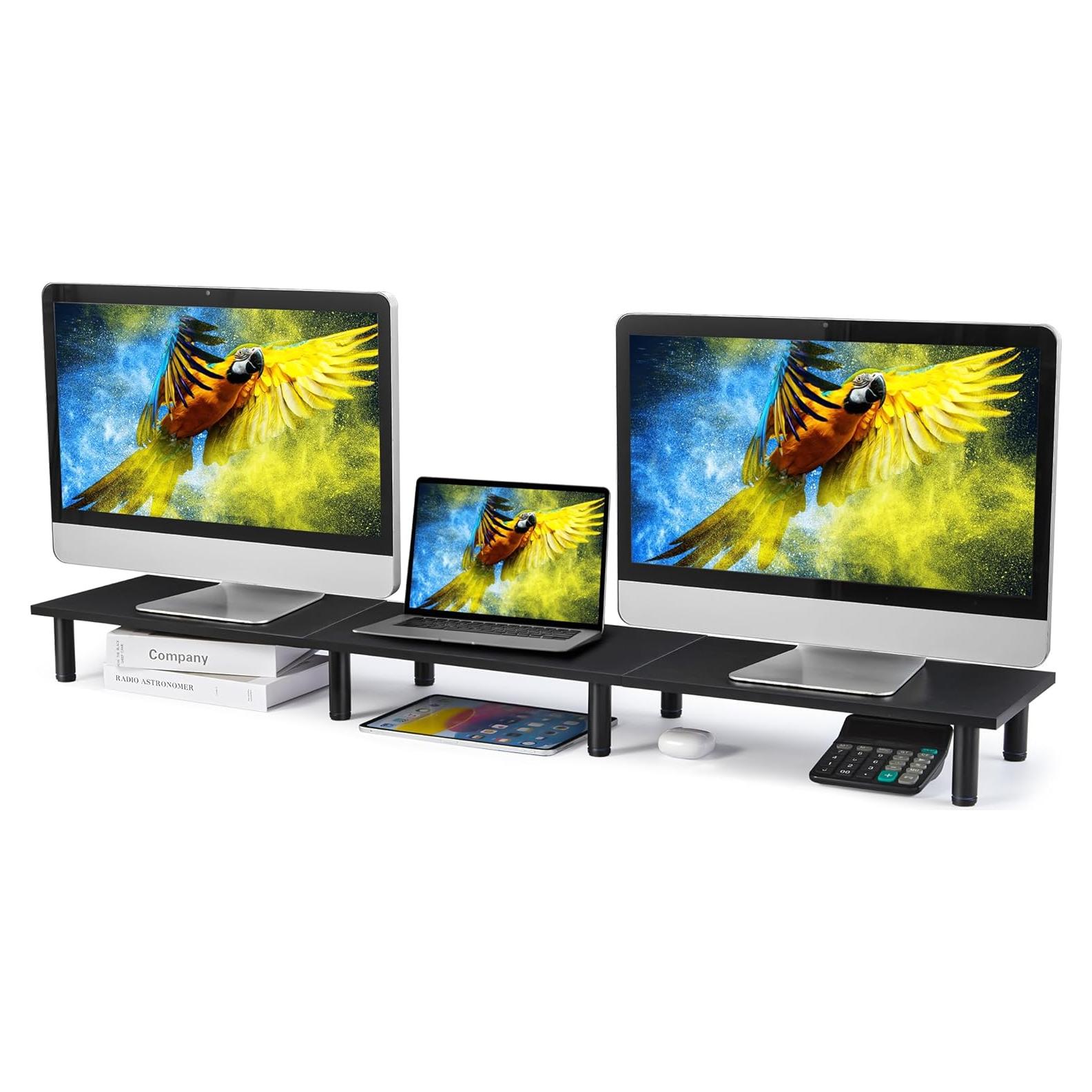 Soporte para Monitores Duales La Jaco 120 cm Negro Ergonómico