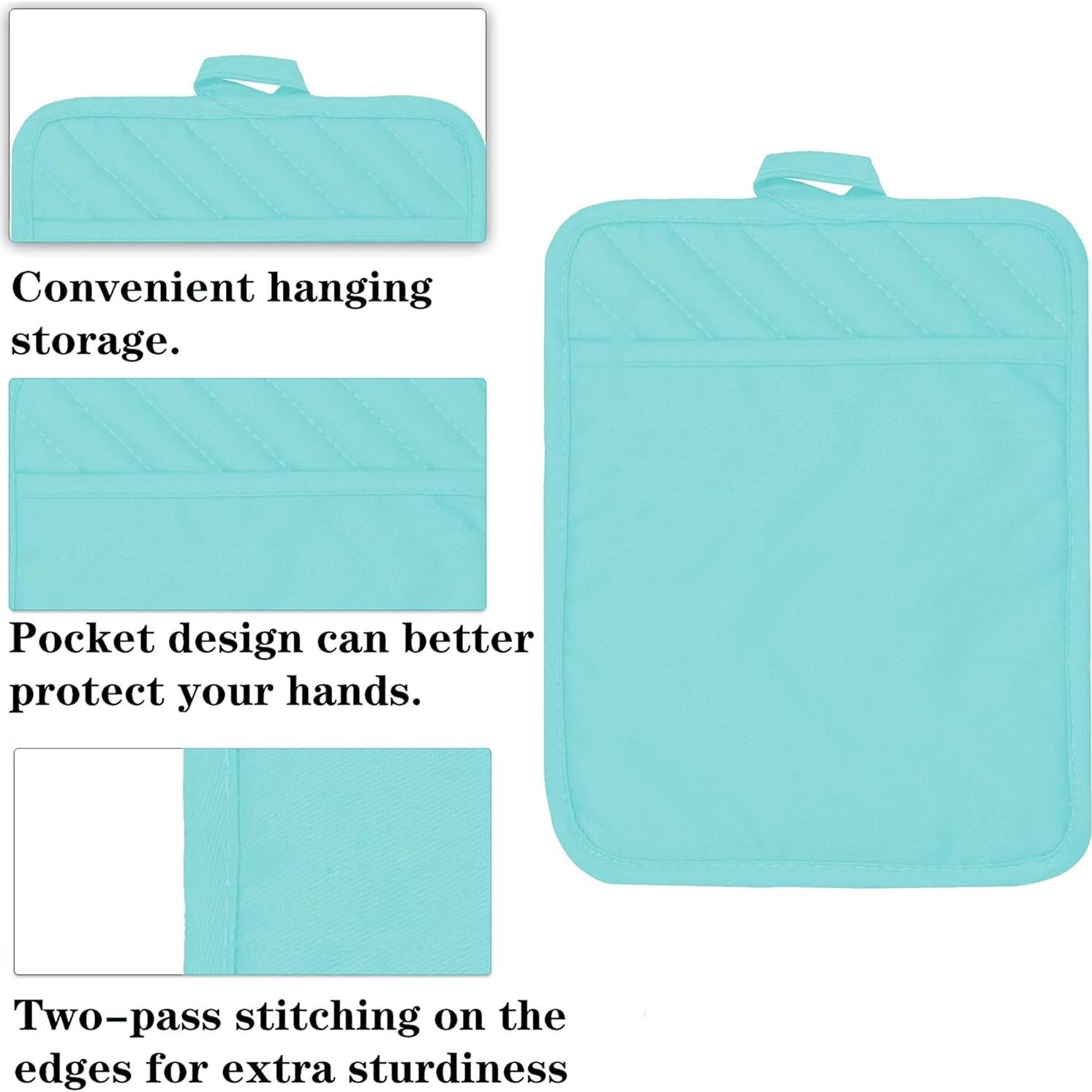 Soporte para Olla Cuadrado VEIKERY 22.86x17.78 cm Aqua - Juego de 5