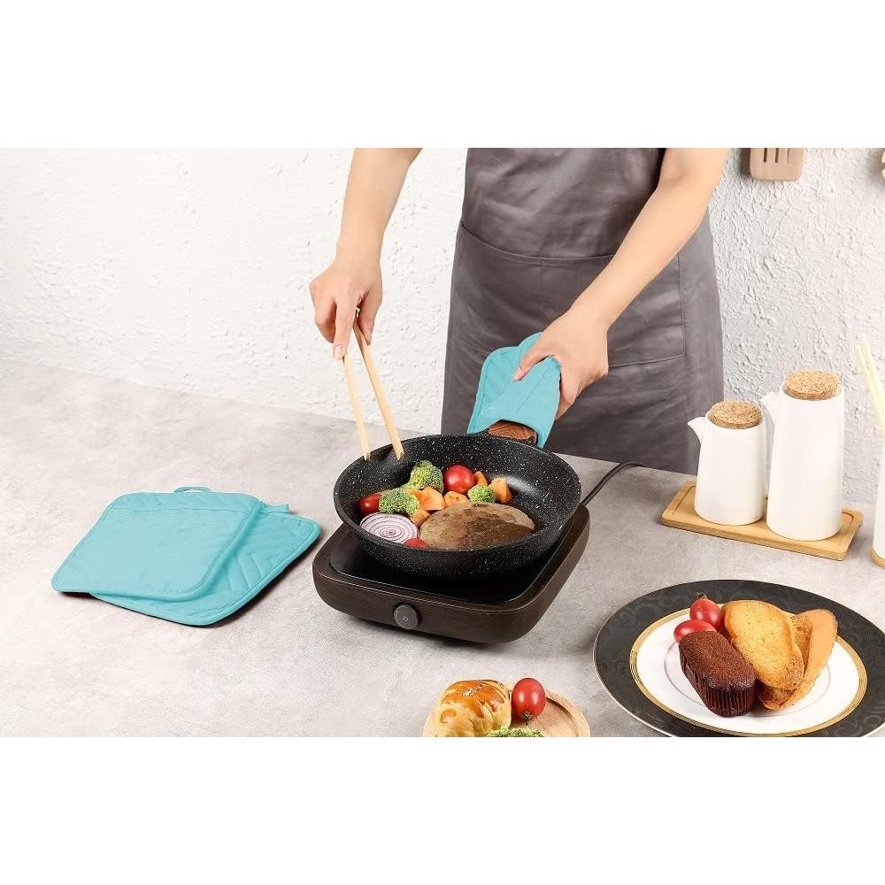 Soporte para Olla Cuadrado VEIKERY 22.86x17.78 cm Aqua - Juego de 5