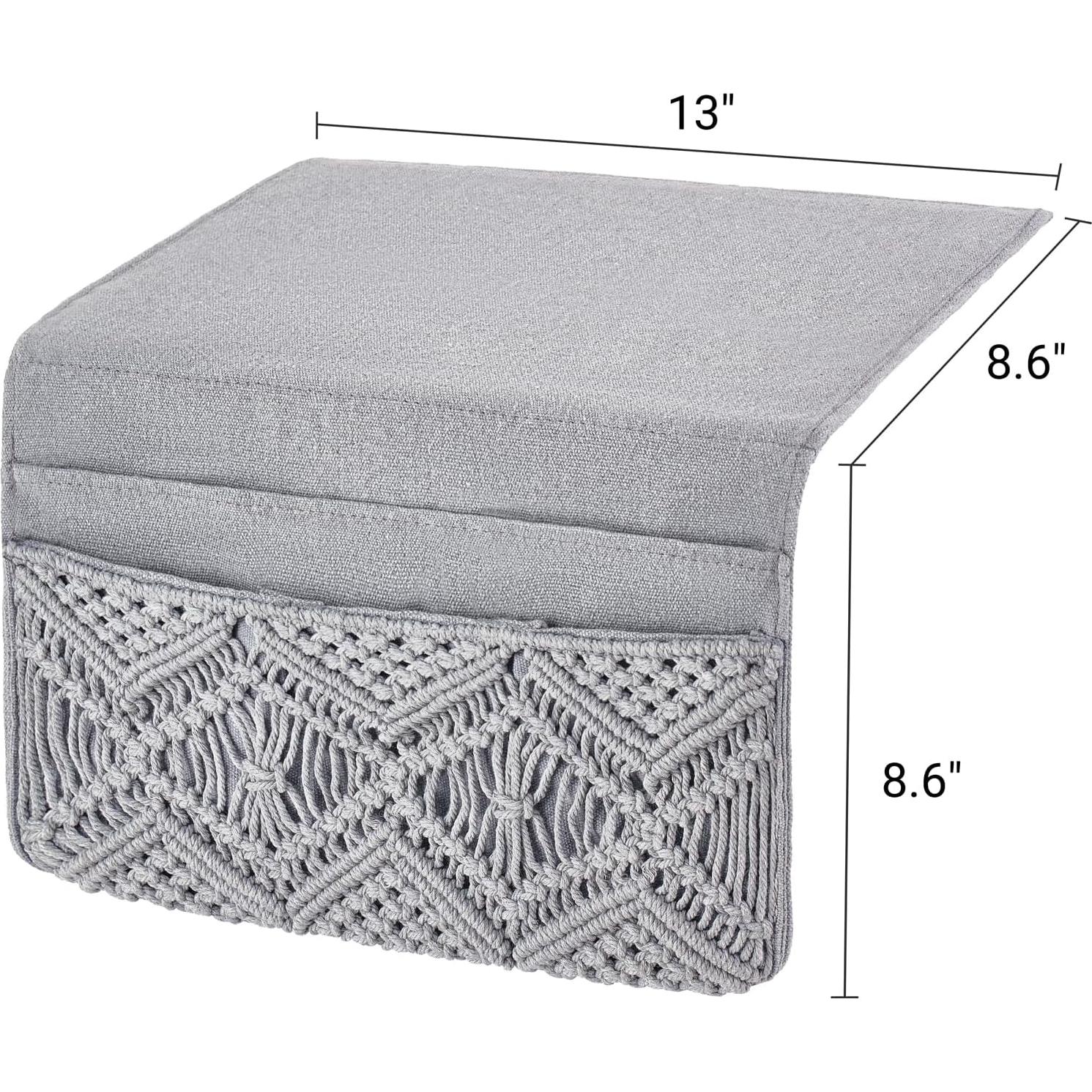 Caddy de Cama Mkono Gris con 4 Bolsillos Antideslizante