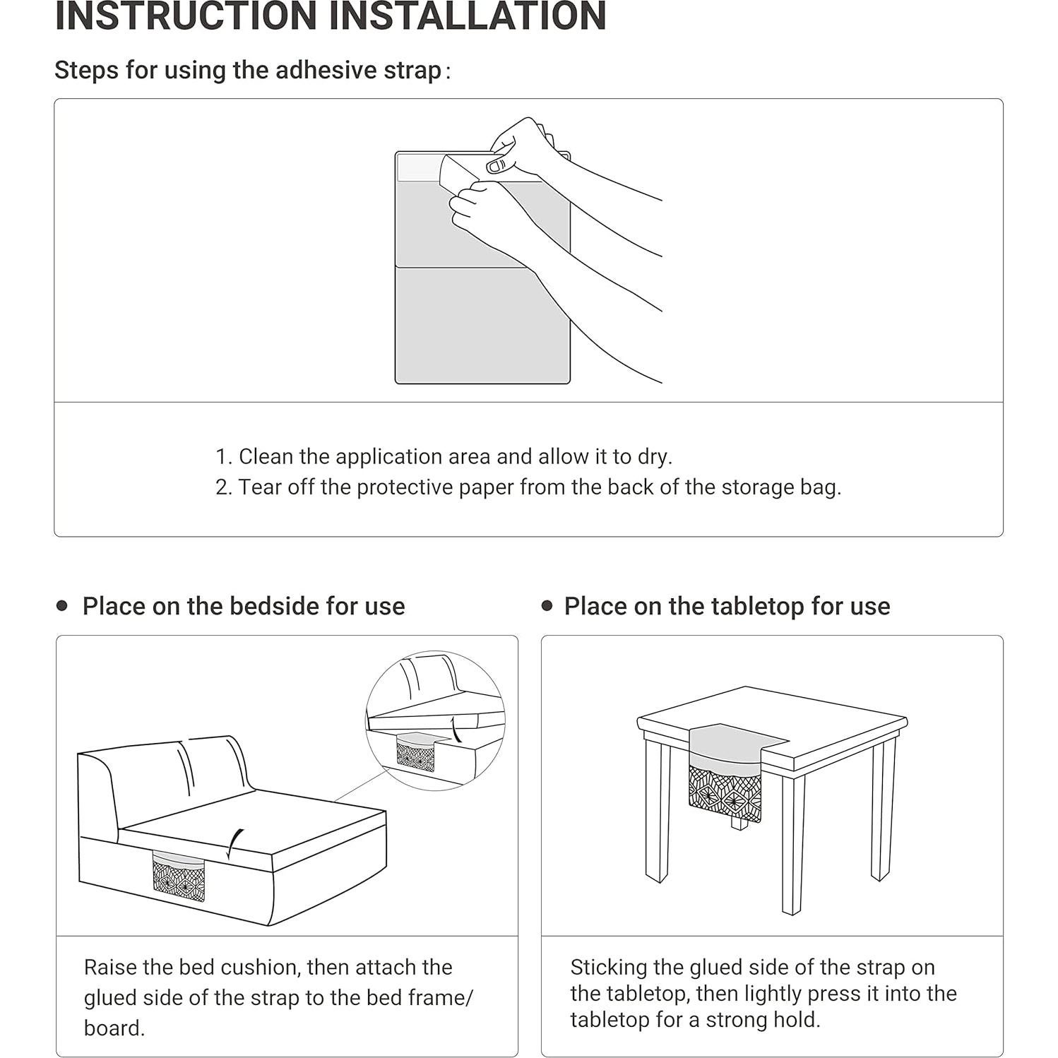 Caddy de Cama Mkono Gris con 4 Bolsillos Antideslizante