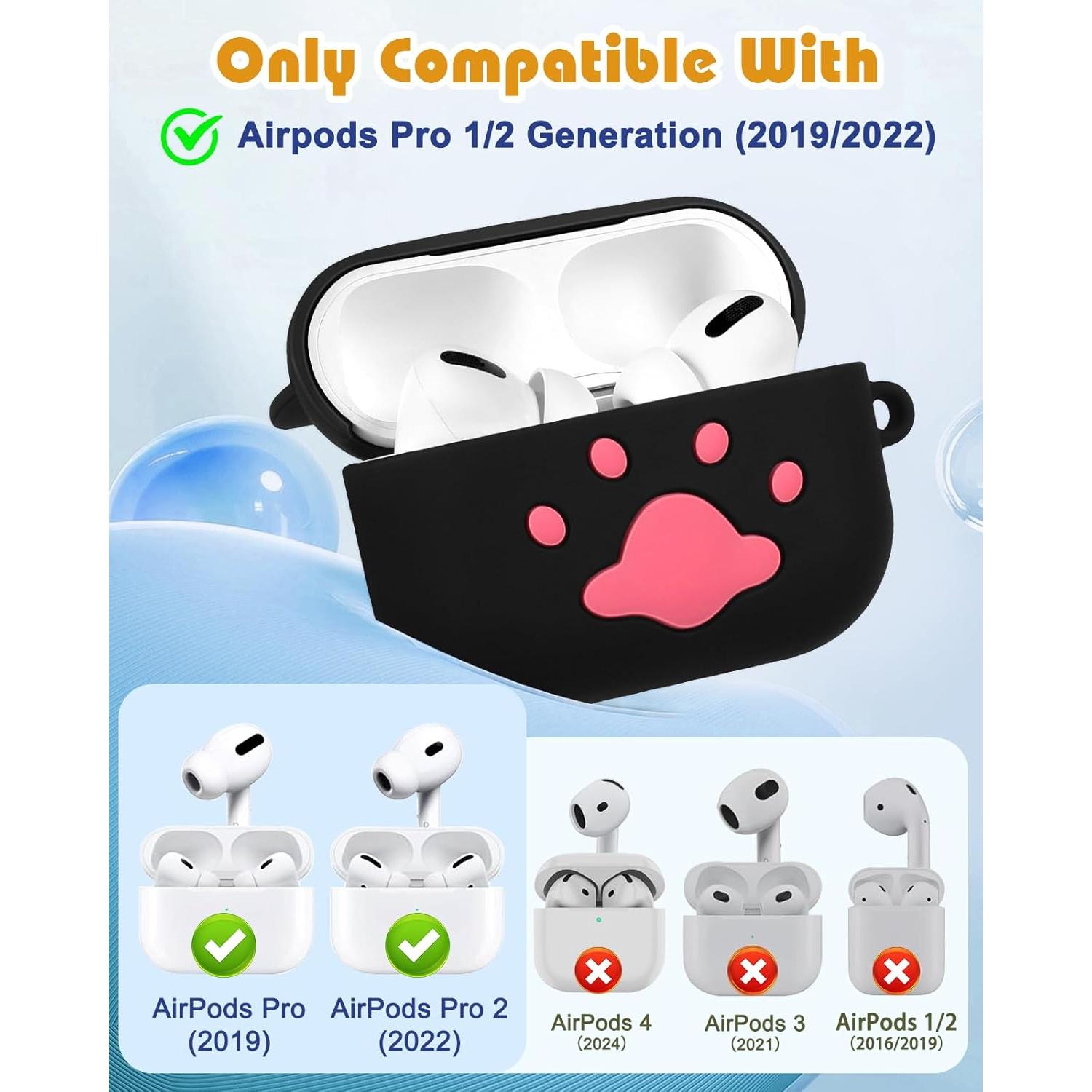 Funda Silicona Gato Negro Boaretiu para AirPods Pro/Pro 2