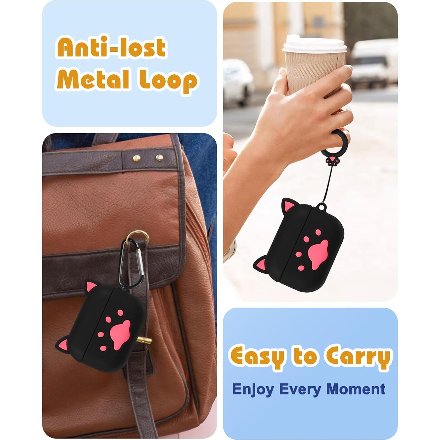 Funda Silicona Gato Negro Boaretiu para AirPods Pro/Pro 2