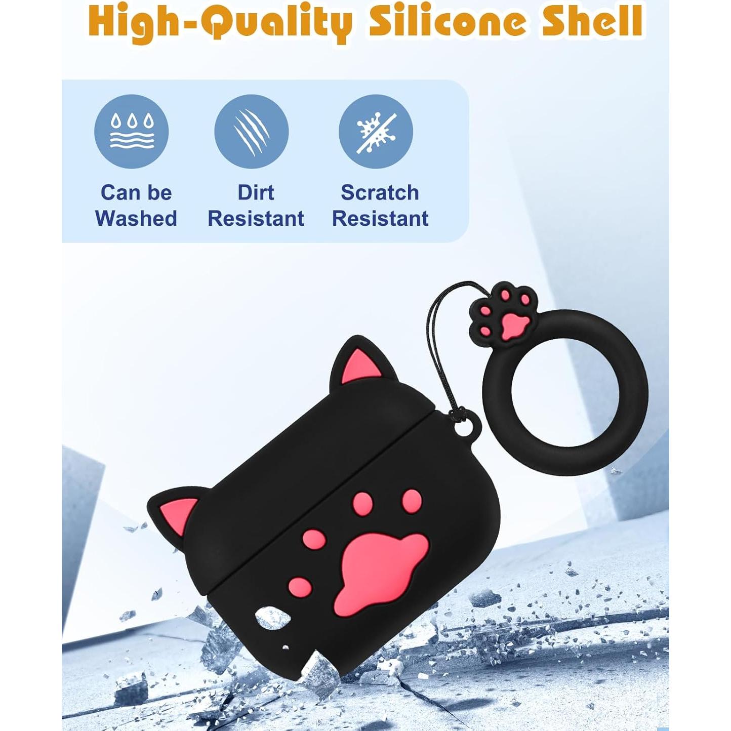 Funda Silicona Gato Negro Boaretiu para AirPods Pro/Pro 2