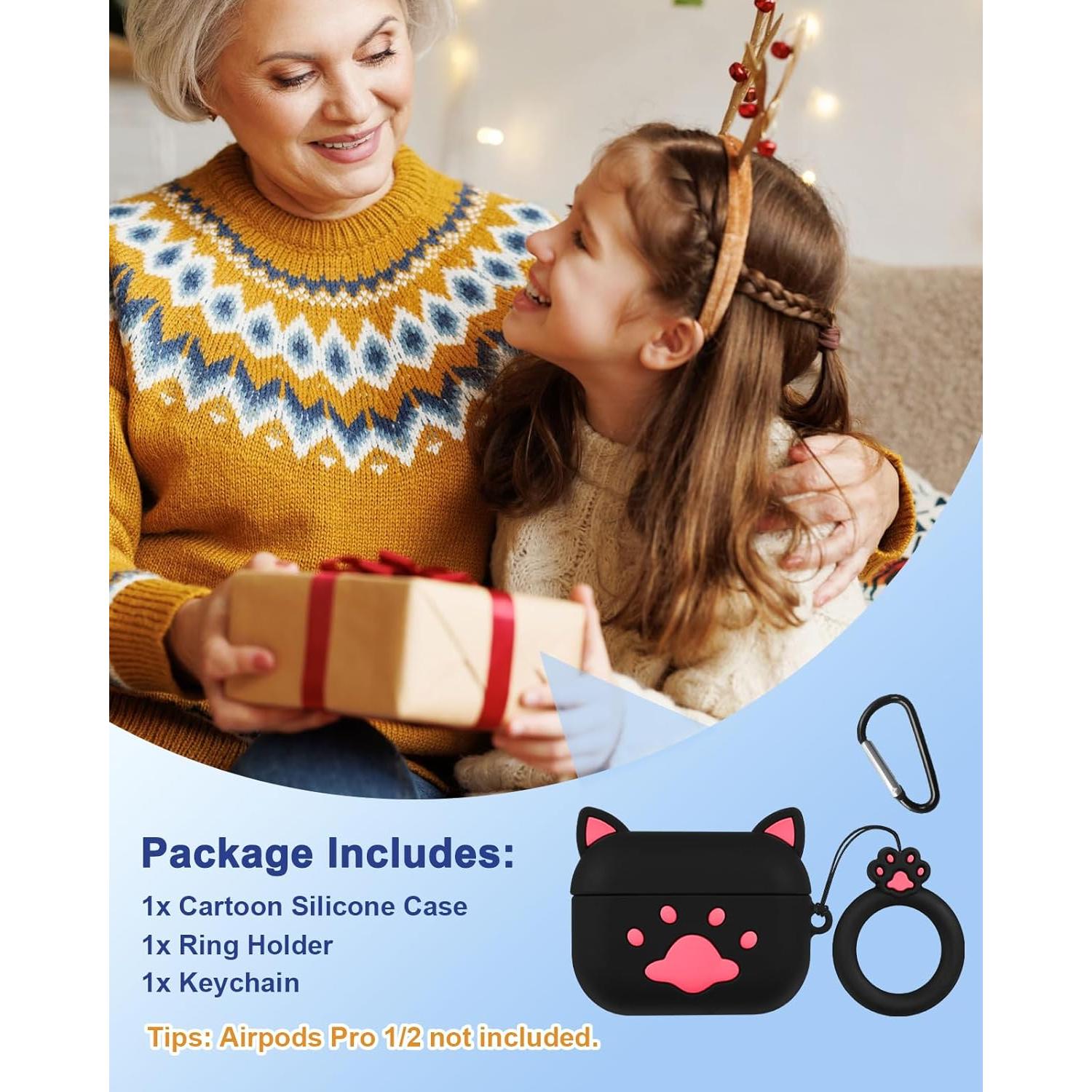 Funda Silicona Gato Negro Boaretiu para AirPods Pro/Pro 2