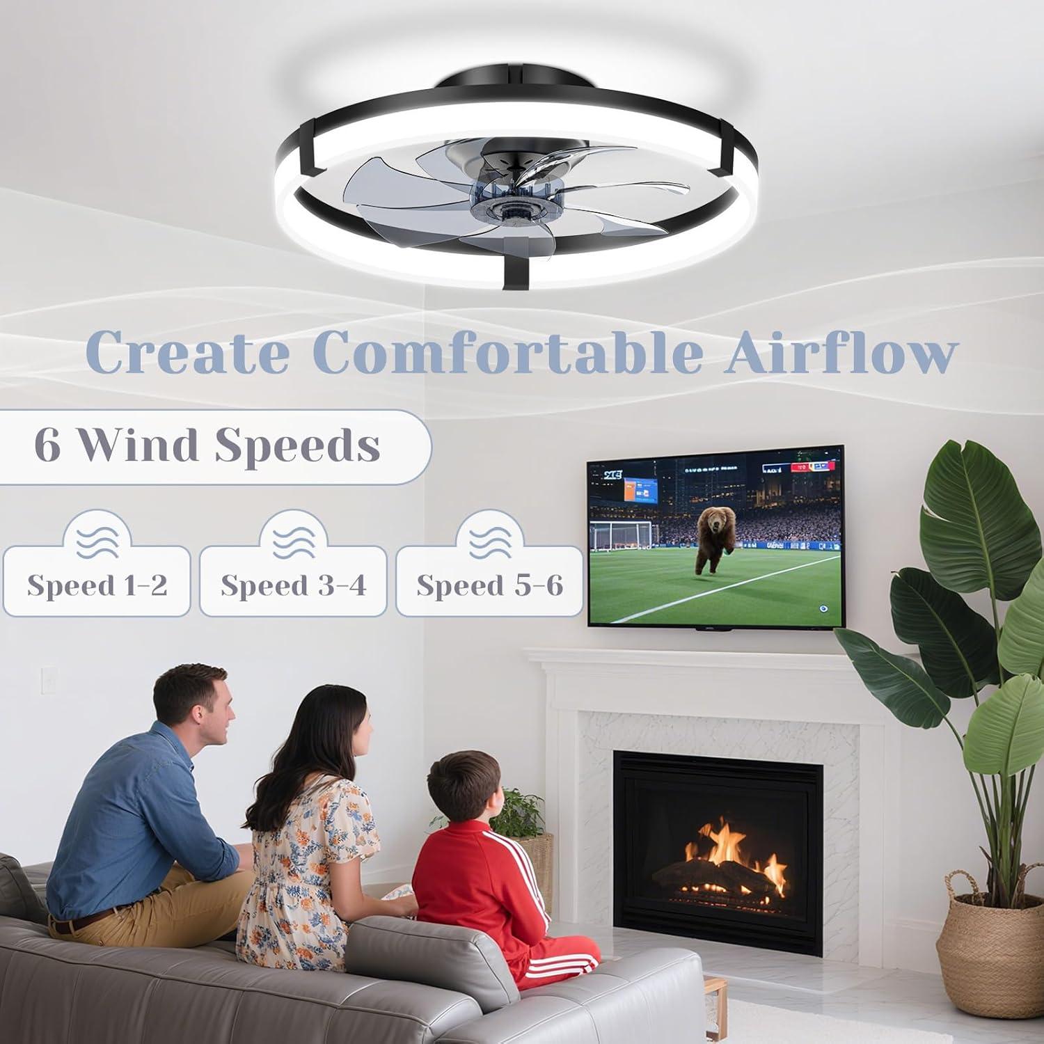 Ventilador de Techo JOFIOS 50 cm con Luz y Control Remoto