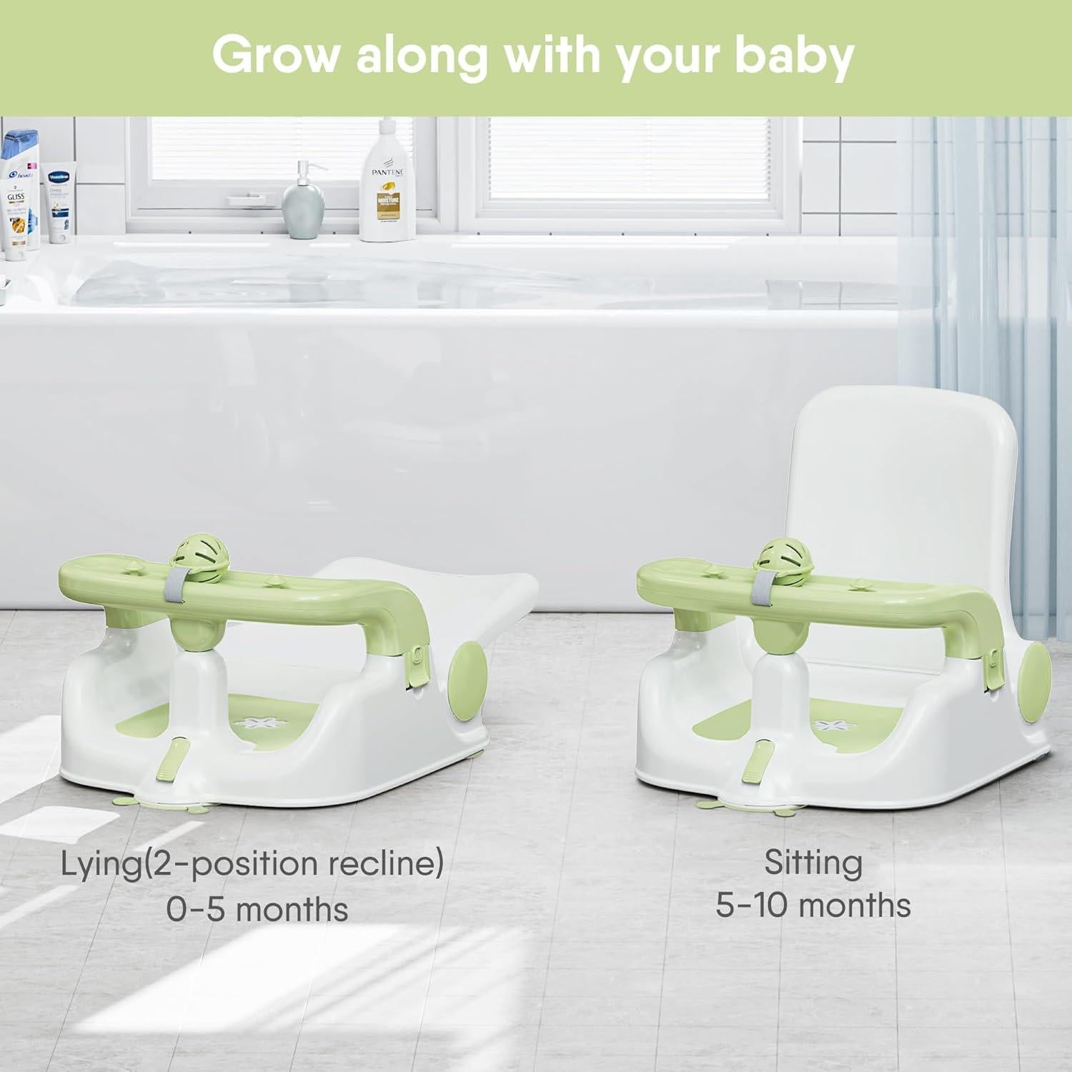 Asiento de Baño para Bebés BabyBond BB1002 - 3 Modos Ajustables