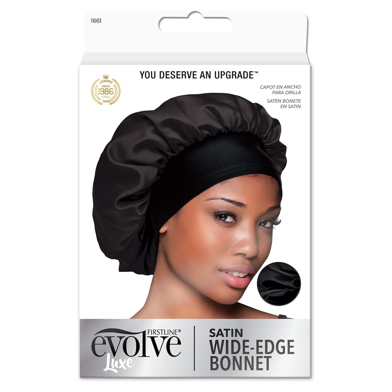 Bonete Satinado Evolve Grande Negro para Cabello Texturizado