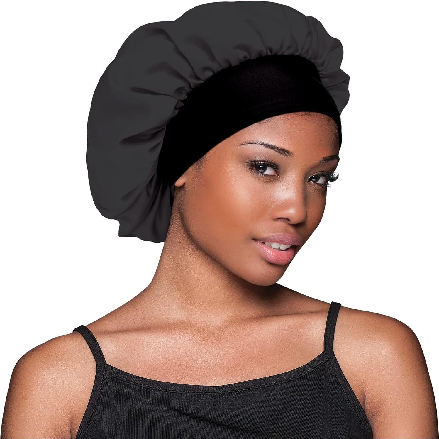 Bonete Satinado Evolve Grande Negro para Cabello Texturizado