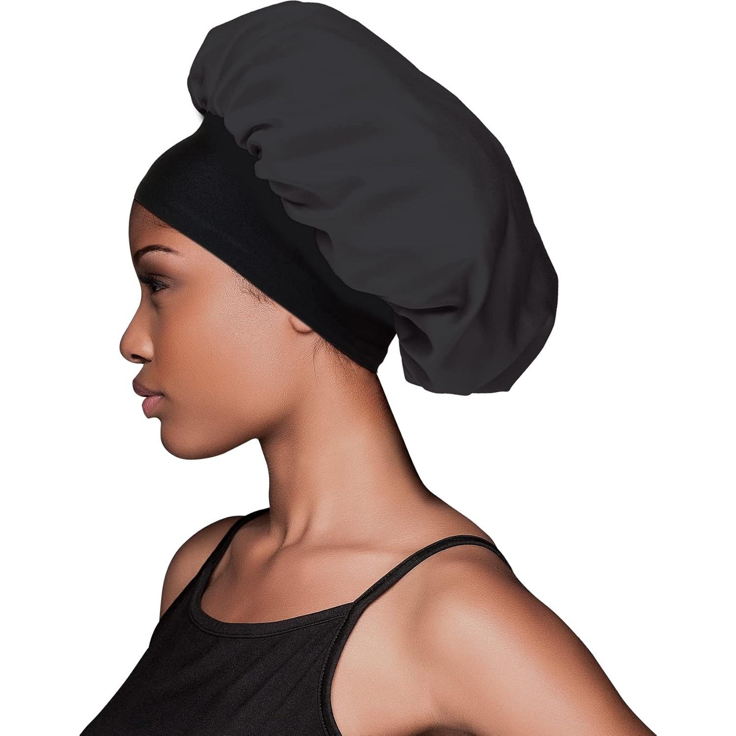 Bonete Satinado Evolve Grande Negro para Cabello Texturizado