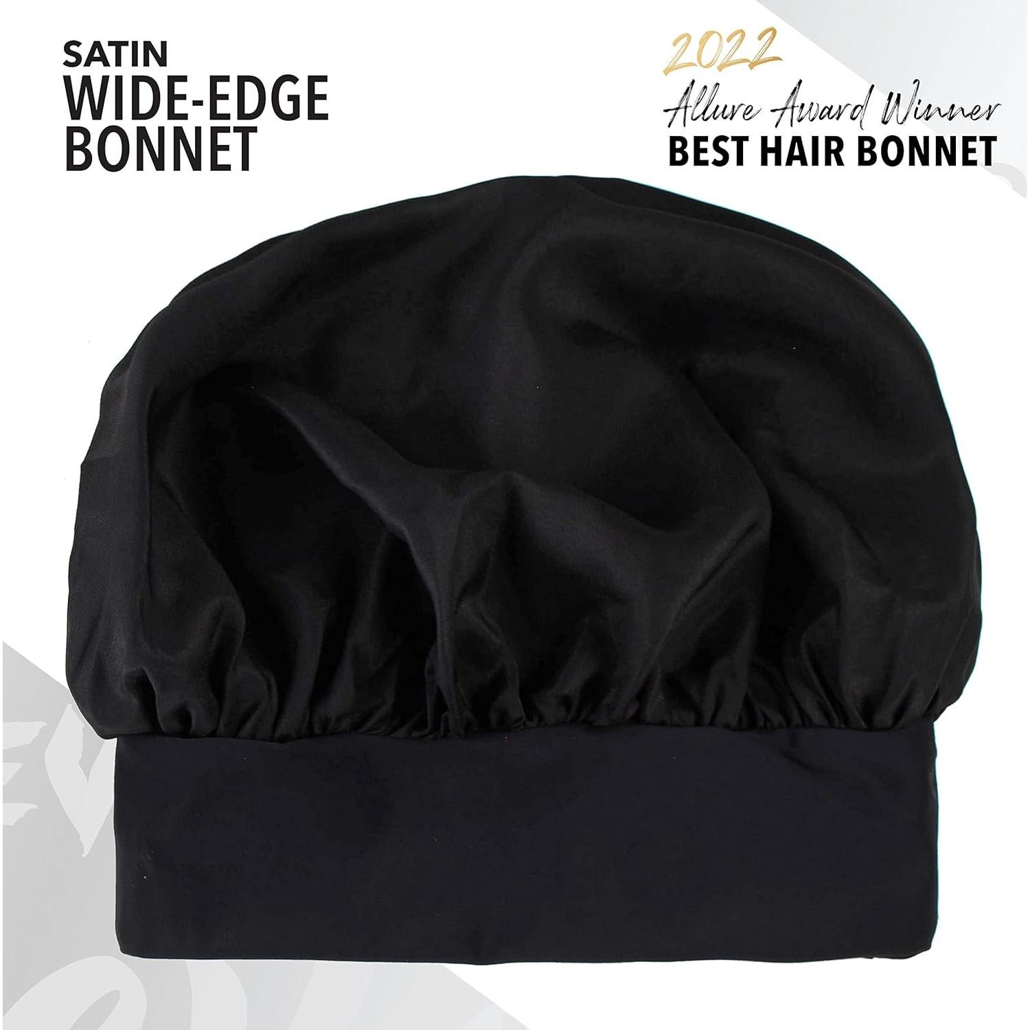 Bonete Satinado Evolve Grande Negro para Cabello Texturizado