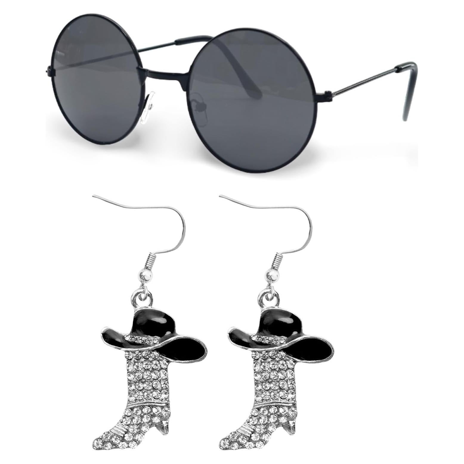 Set de Pendientes Vaqueros y Gafas de Sol Hippie HyperFun