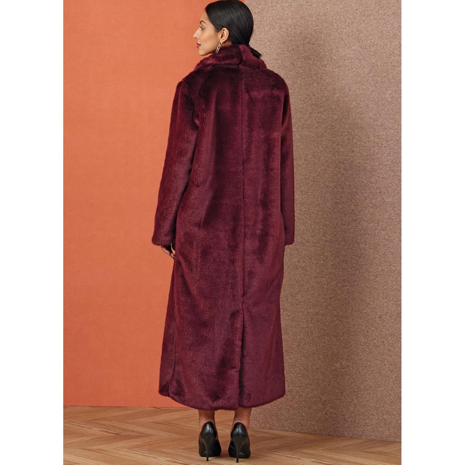 Patrón de Costura Simplicidad S3008 Abrigo Piel Sintética Dama 18-26