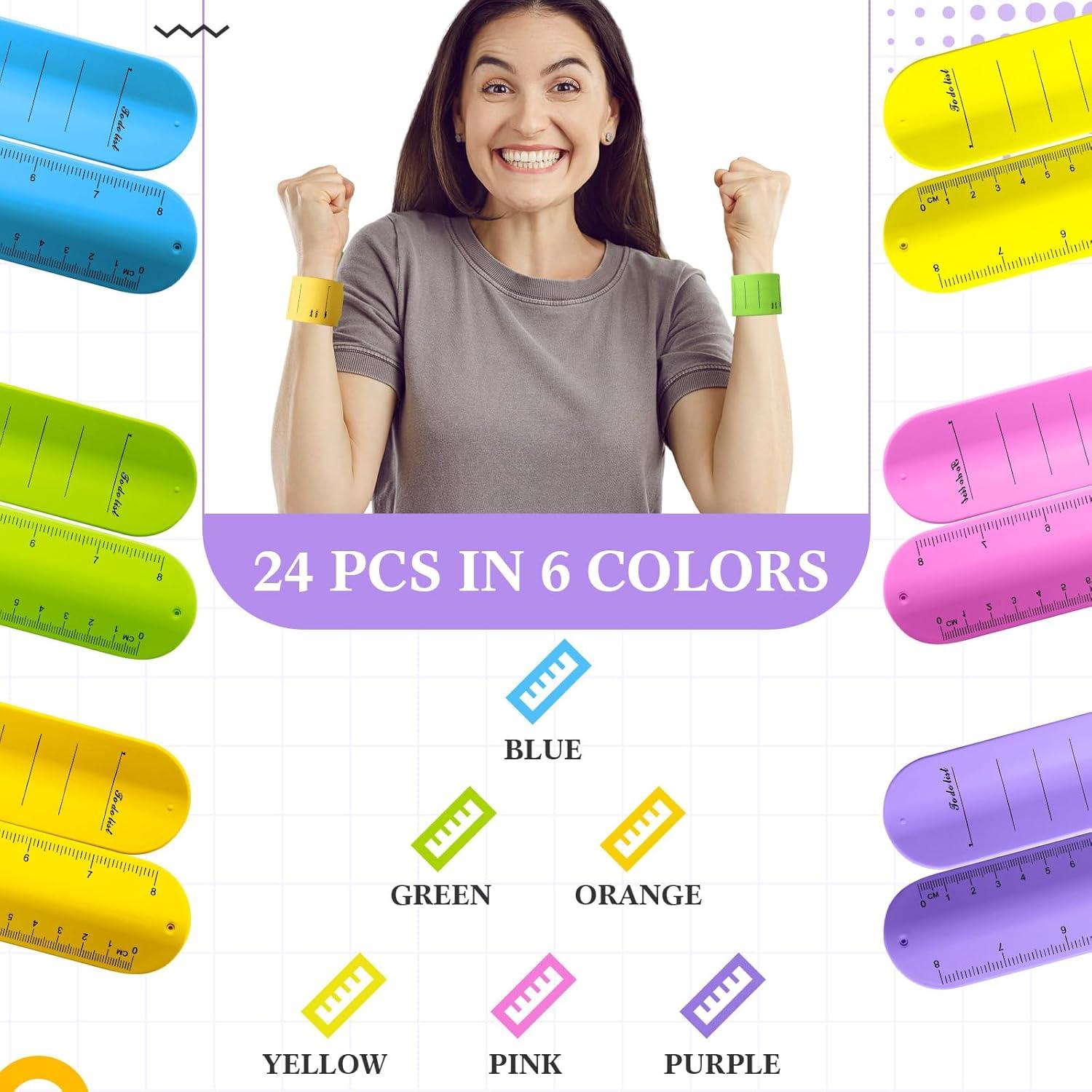 24 Pulseras de Silicona Gemscream para Enfermeras Color Neón