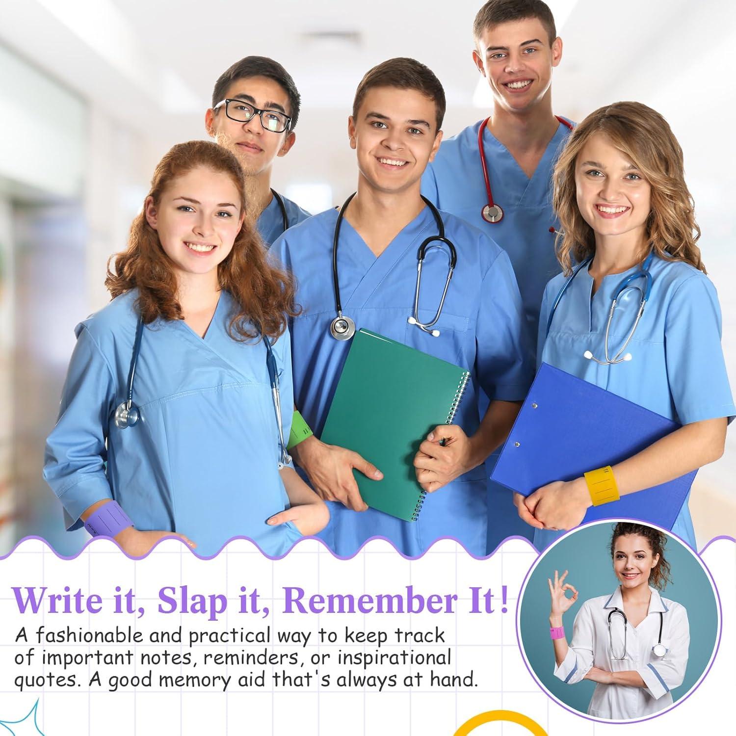 24 Pulseras de Silicona Gemscream para Enfermeras Color Neón