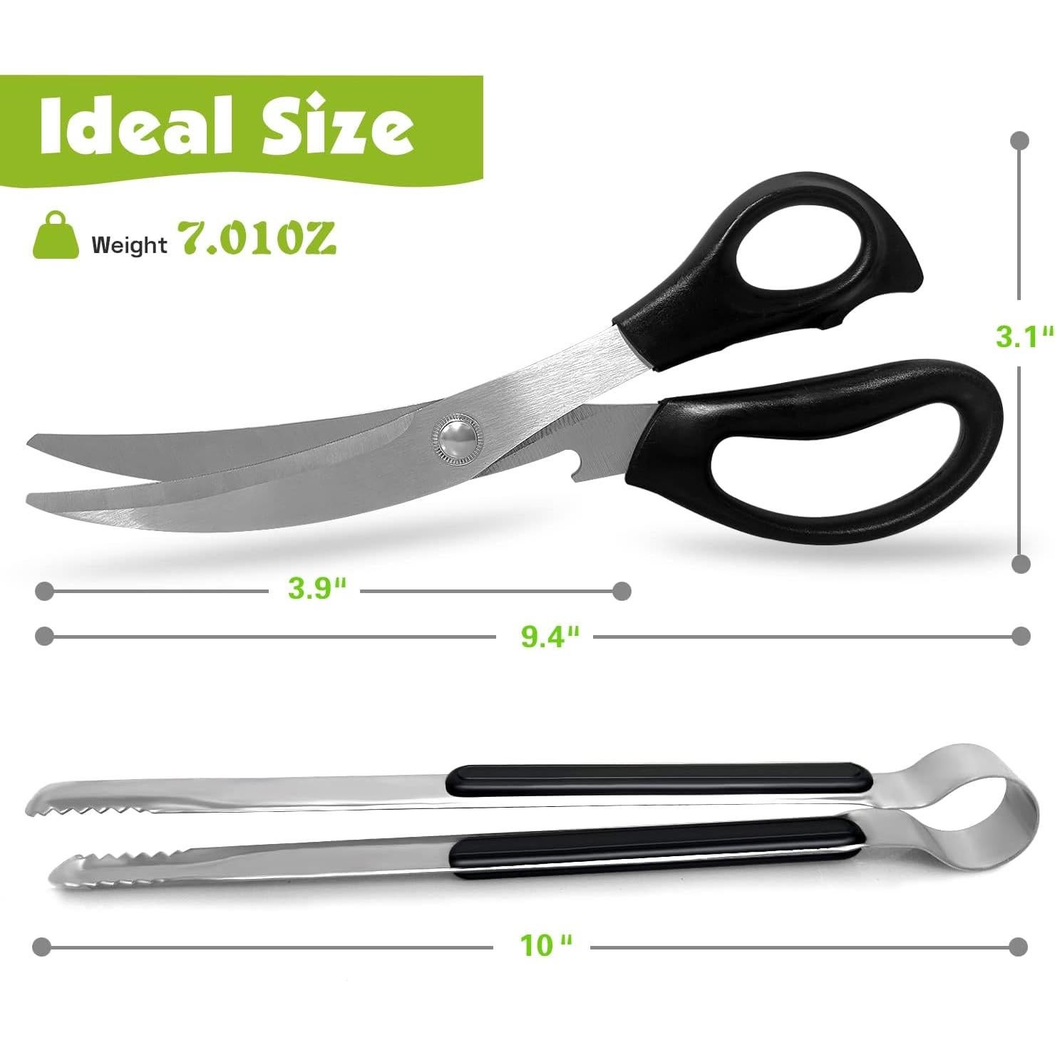 Juego de Tijeras y Pinzas de Cocina Weogot Acero Inoxidable