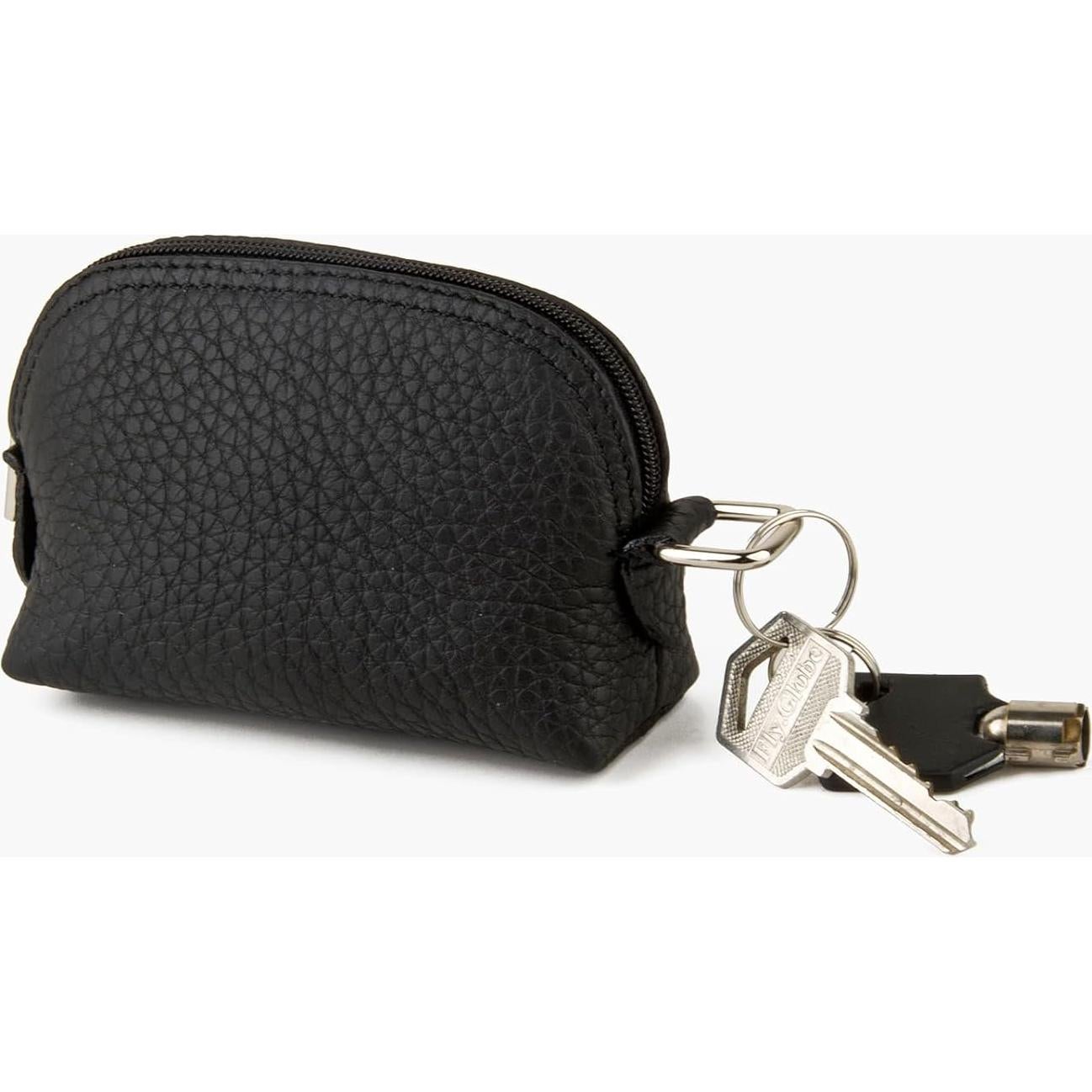 Monedero de cuero de grano completo premium para mujeres - Negro