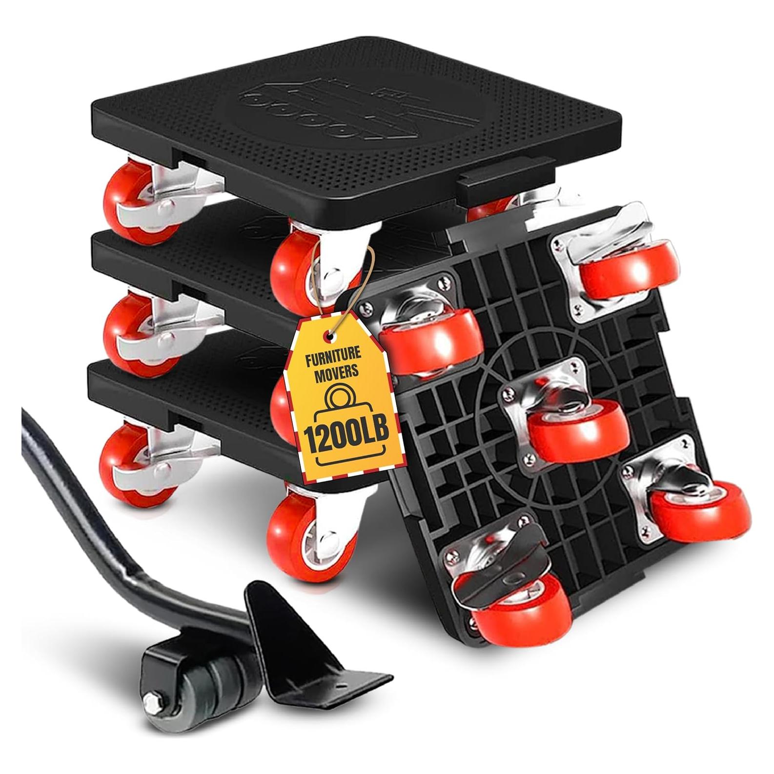 Juego de Dolly para Muebles Talime - Capacidad 544 kg, 5 Ruedas Giratorias