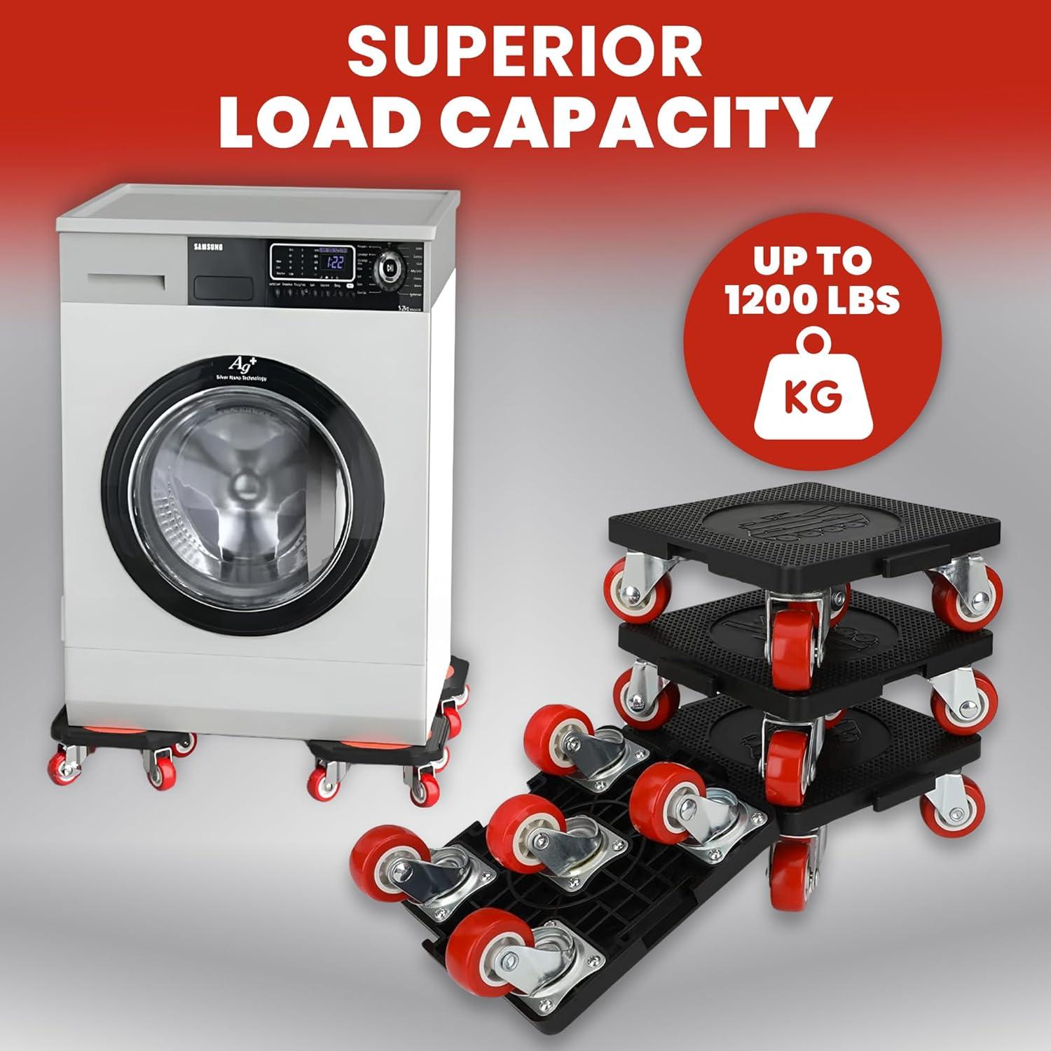 Juego de Dolly para Muebles Talime - Capacidad 544 kg, 5 Ruedas Giratorias