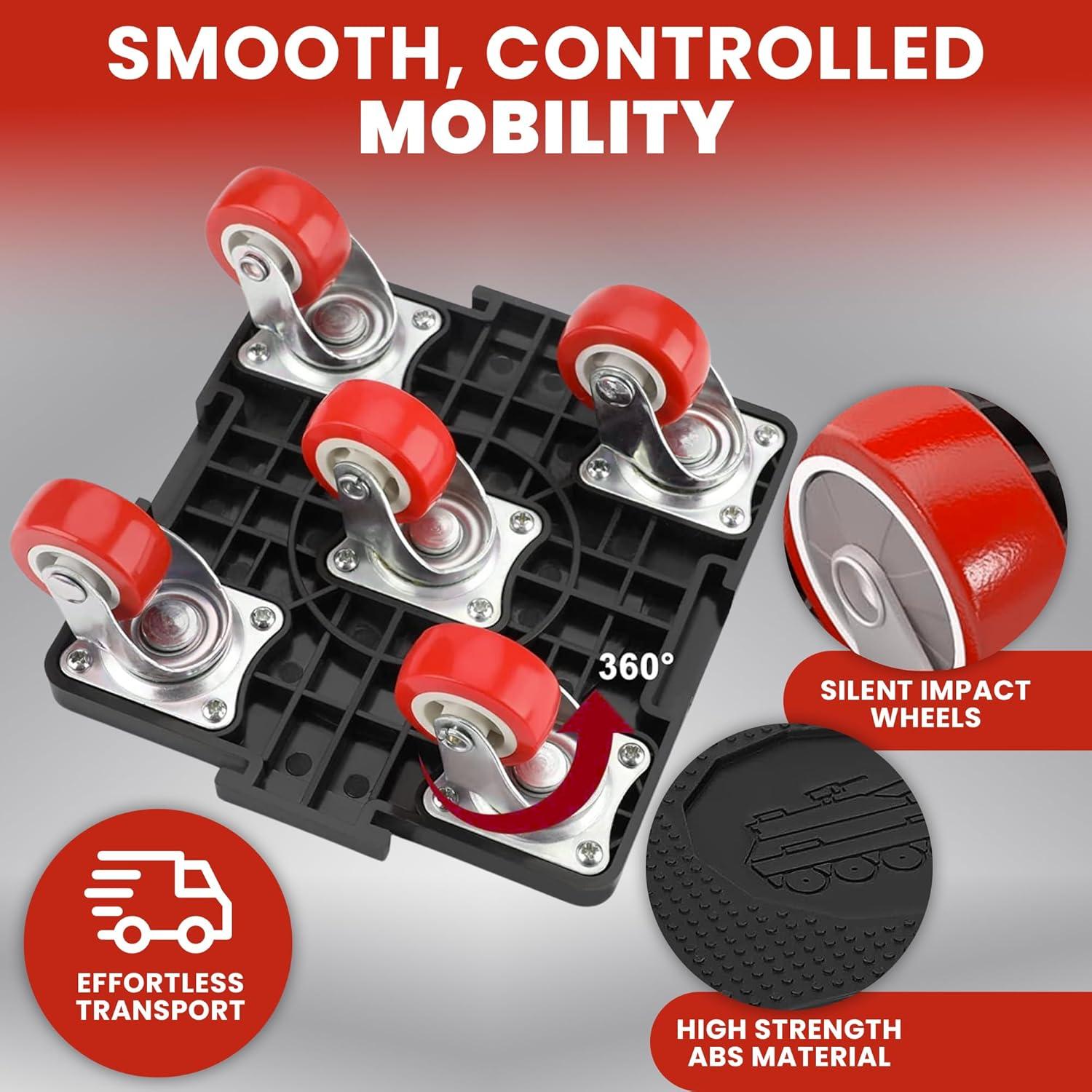 Juego de Dolly para Muebles Talime - Capacidad 544 kg, 5 Ruedas Giratorias