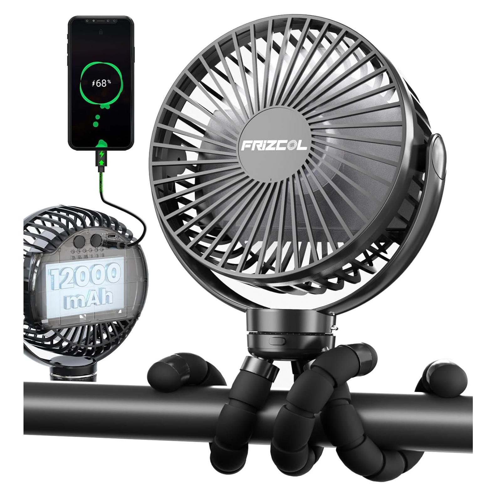 Ventilador Portátil FRIZCOL 12000mAh Recargable USB 65H