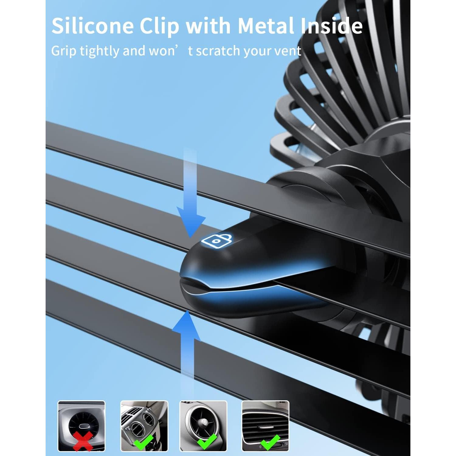 Ventilador de Coche TriPole USB 3 Velocidades Clip 10.4cm