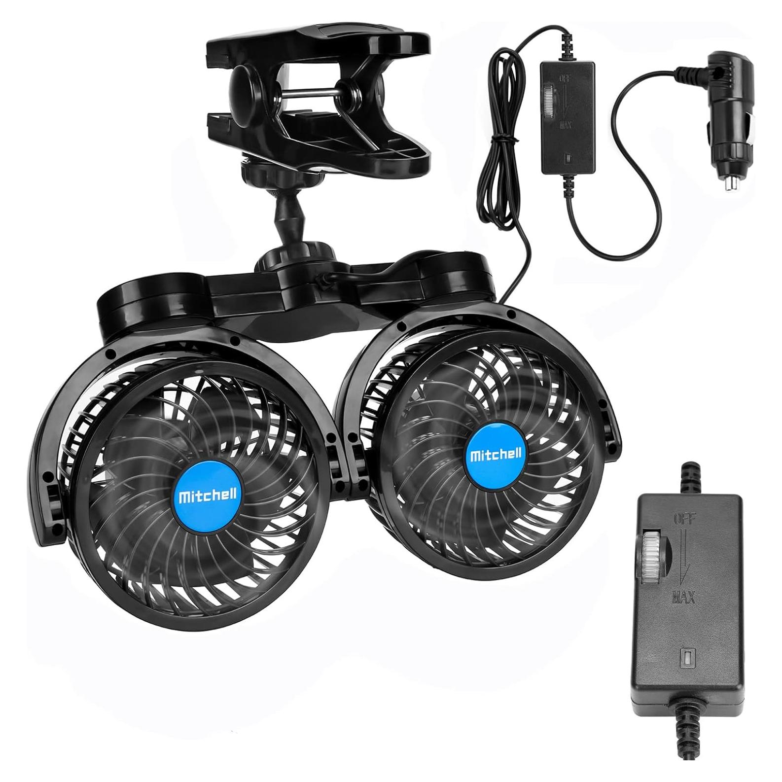 Ventilador de Coche Hynoo HYT6 12V Doble Cabeza Ajustable