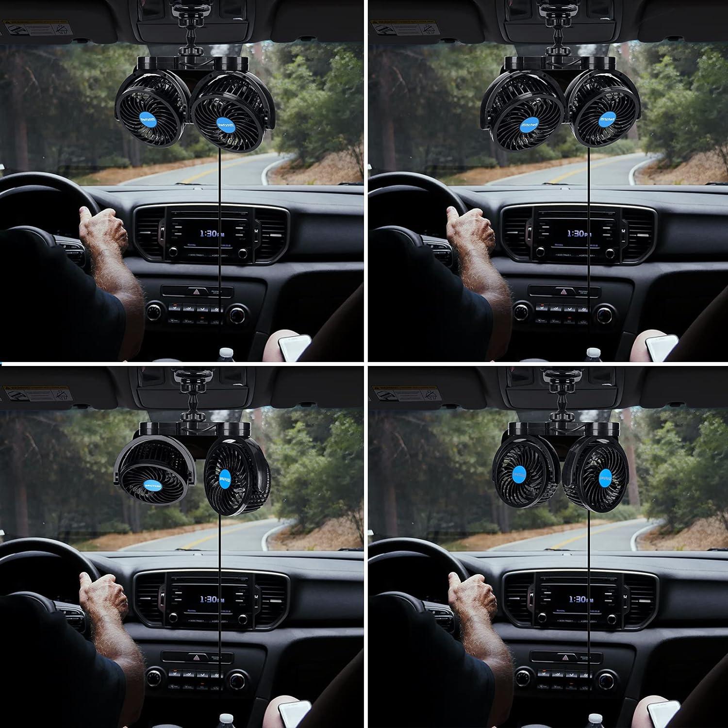 Ventilador de Coche Hynoo HYT6 12V Doble Cabeza Ajustable