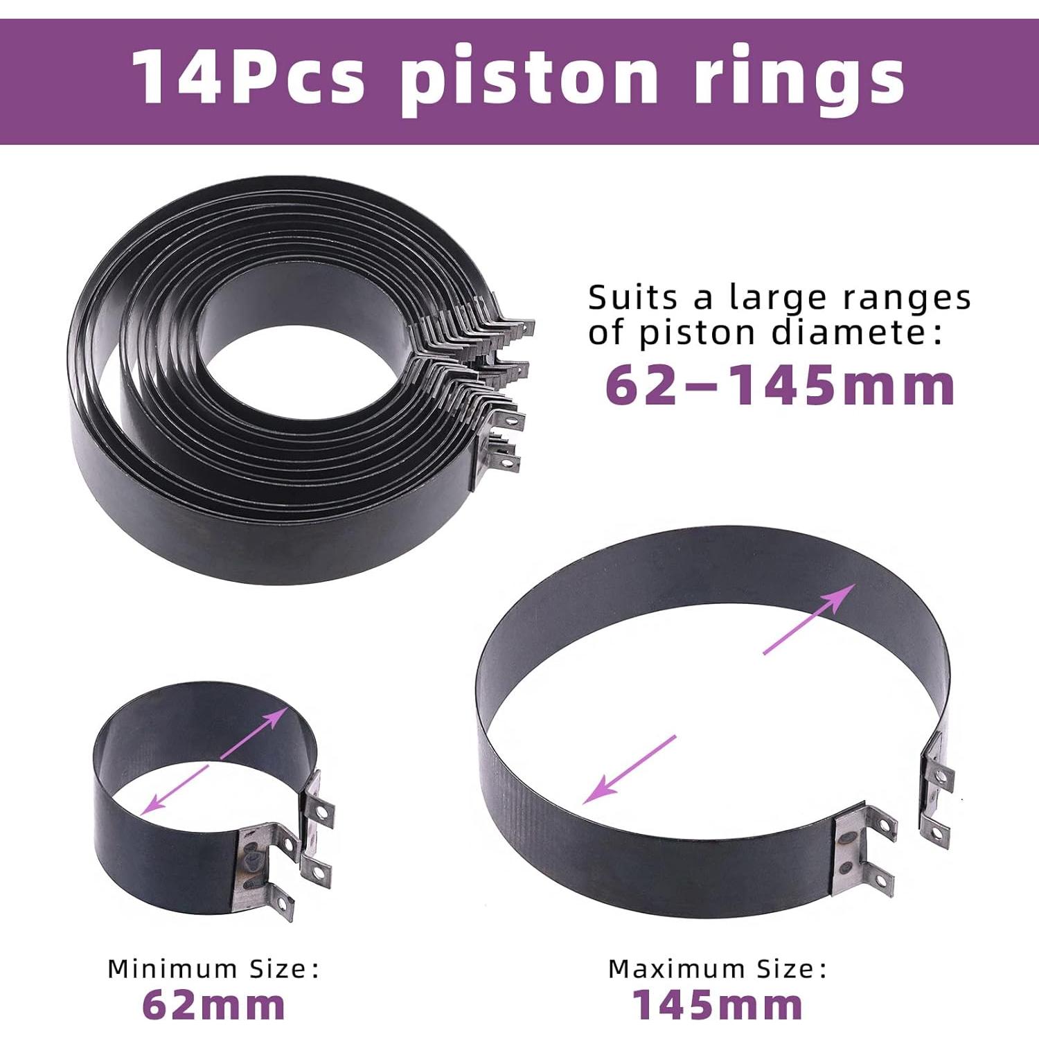 Swpeet Kit 17Pcs Alicates y Anillos de Pistón para Motor