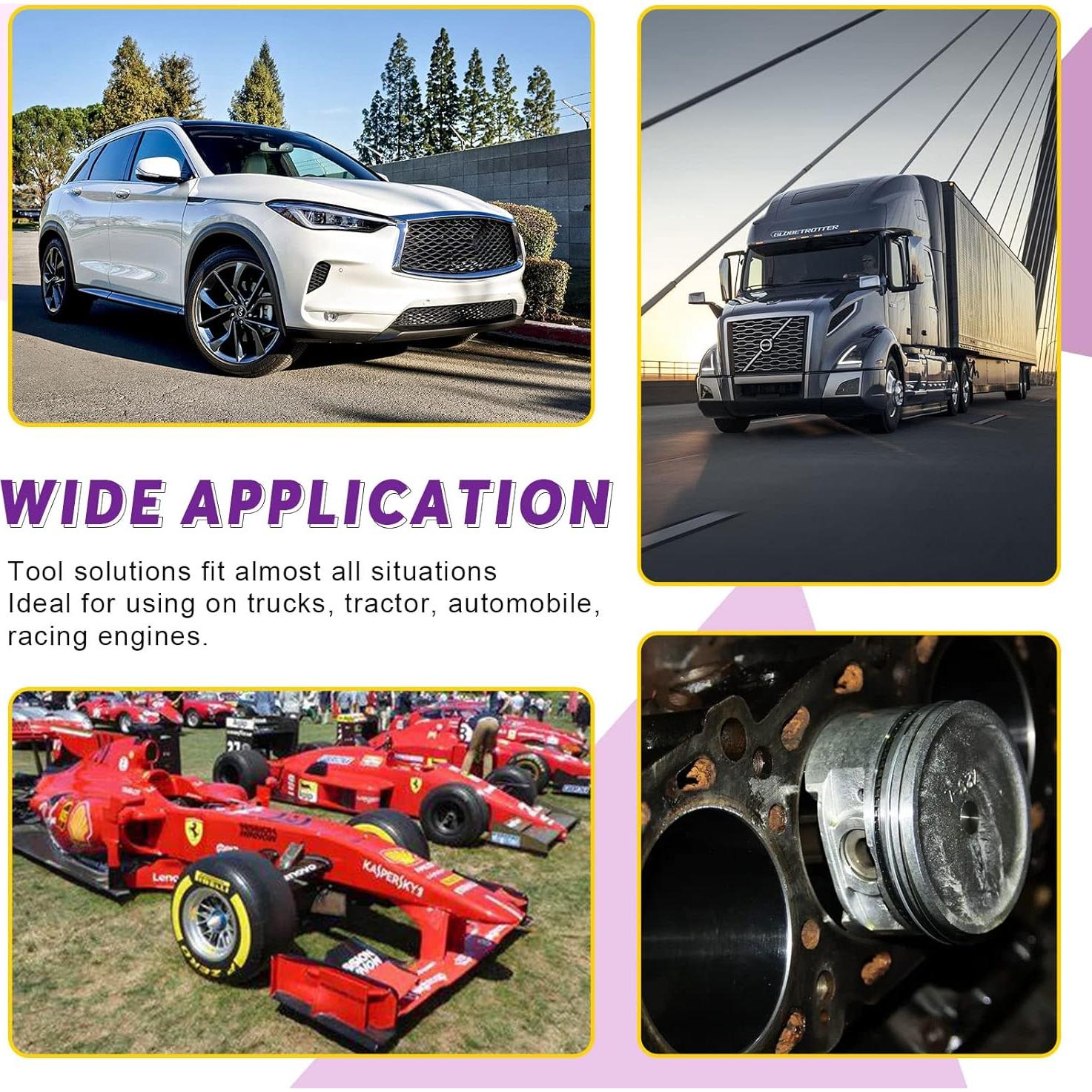 Swpeet Kit 17Pcs Alicates y Anillos de Pistón para Motor