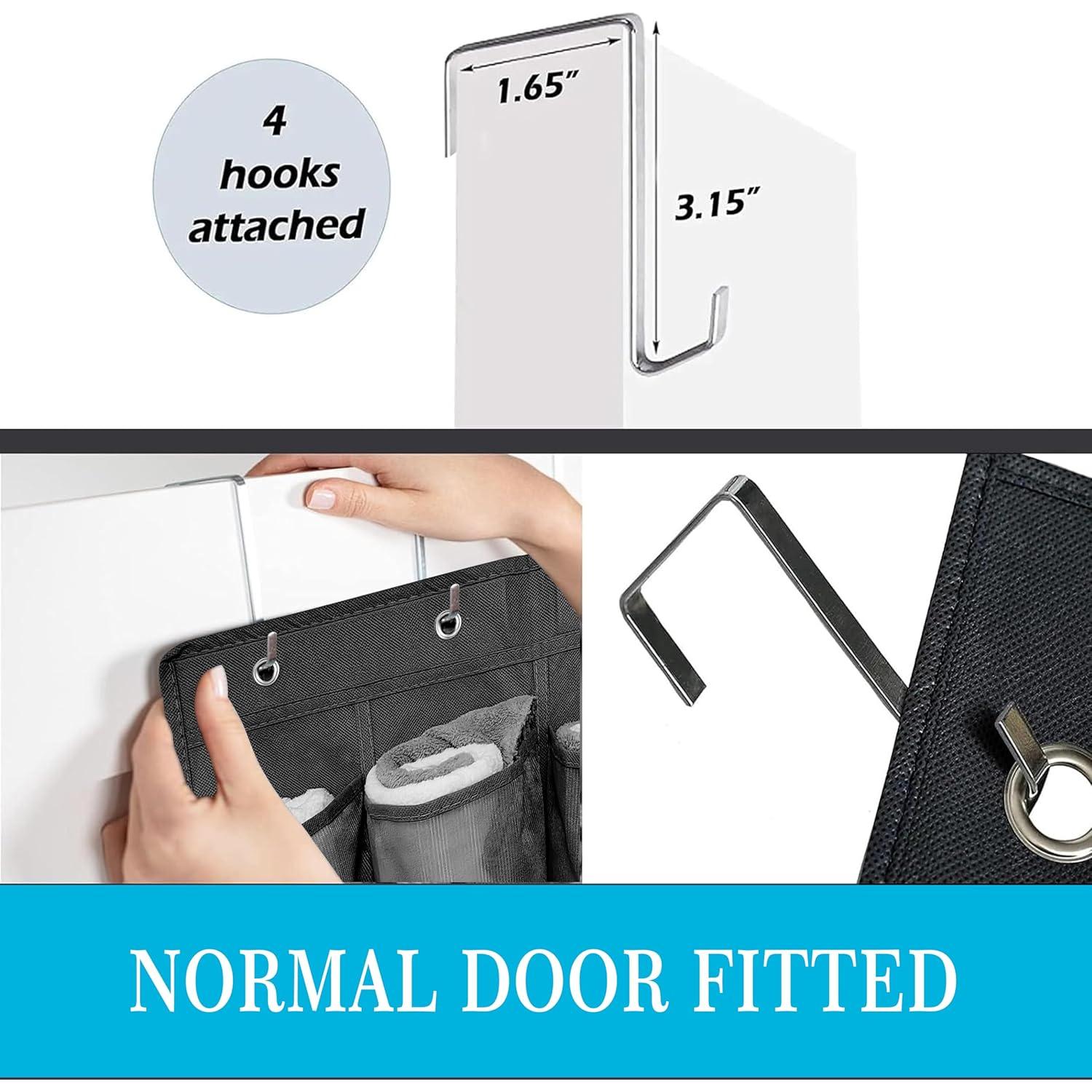 Organizador de Zapatos sobre la Puerta ZKXNBXX 24 Bolsillos Negro