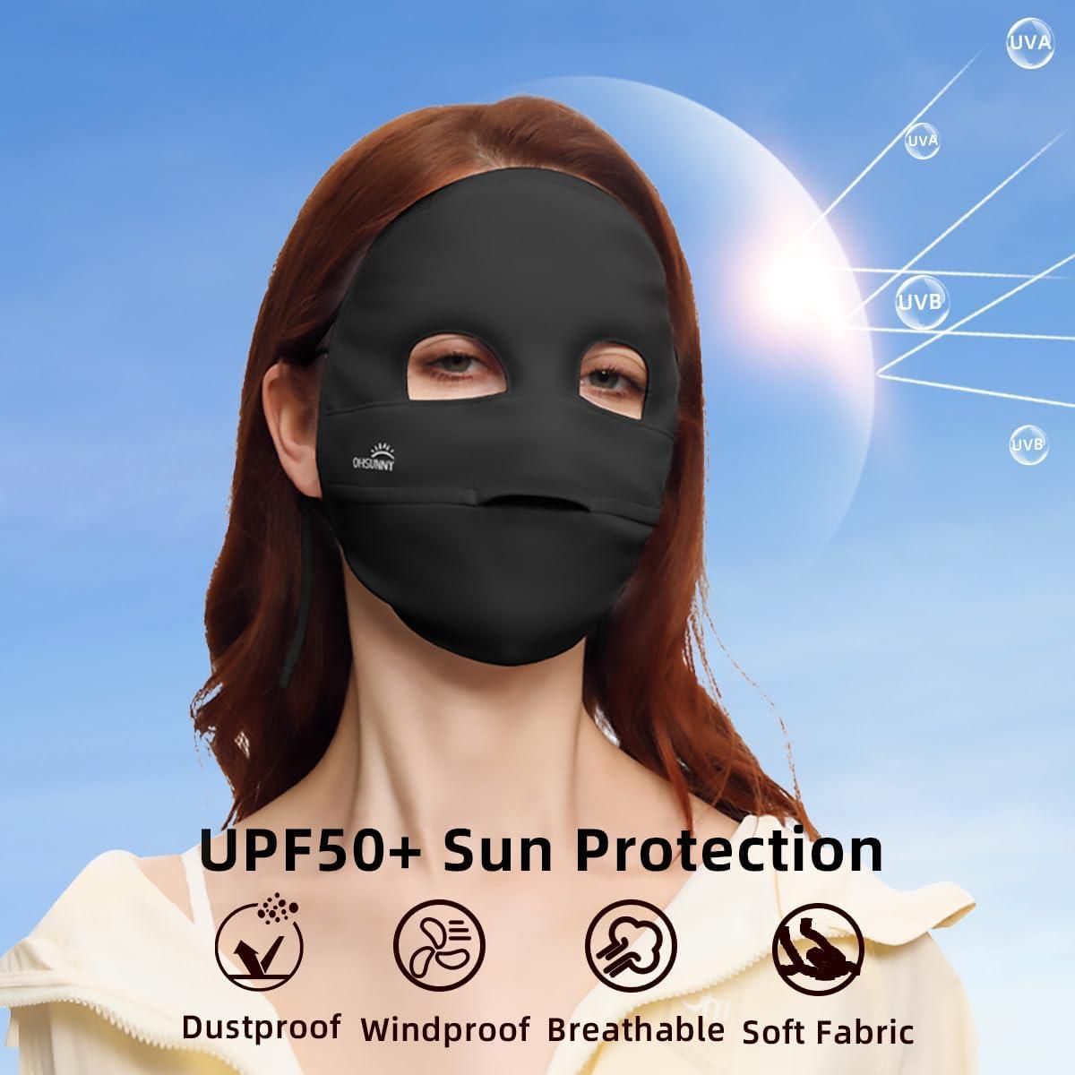 Cubierta Facial Solar UPF 50+ para Mujeres - Transpirable y Ajustable
