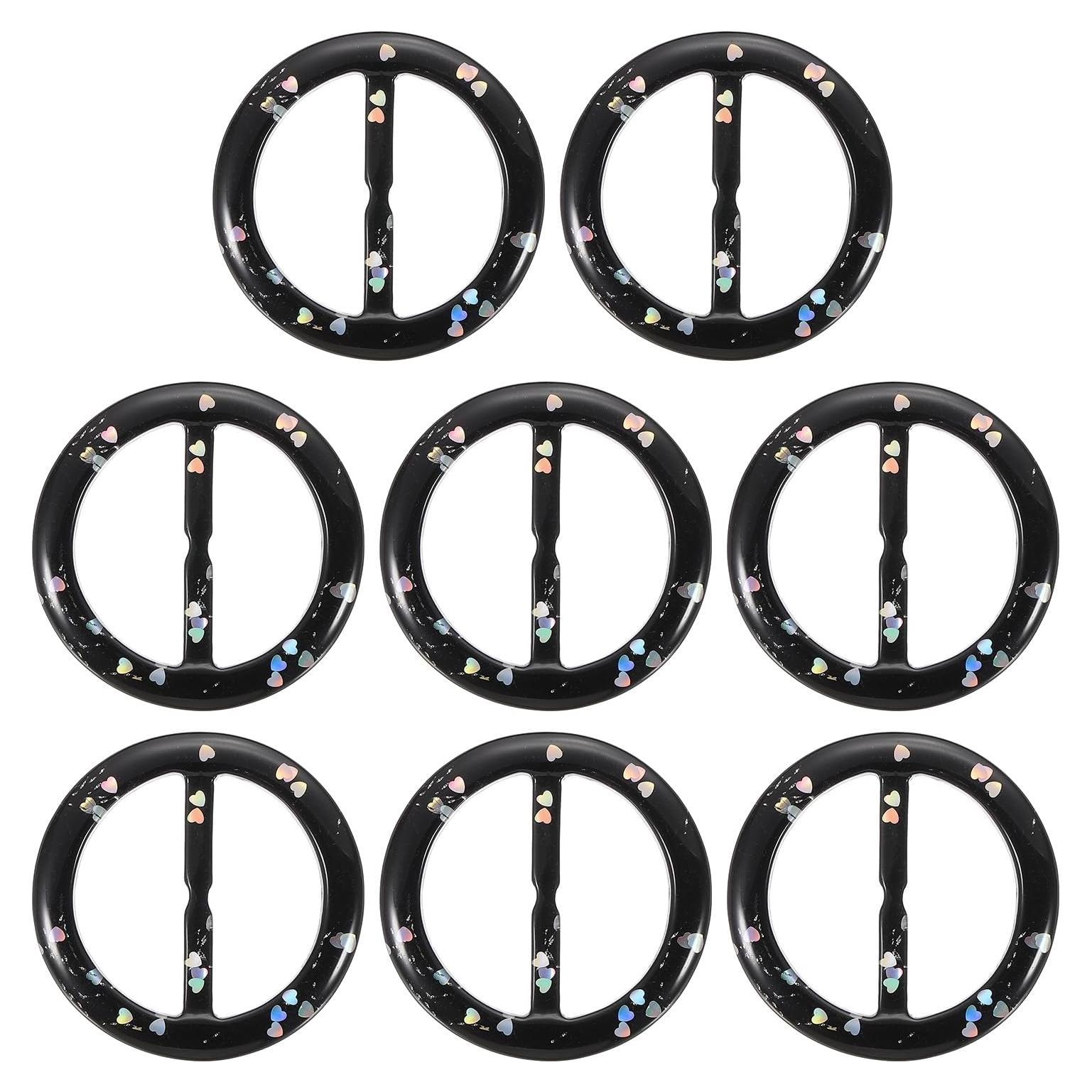 Clip Anillo de Bufanda PATIKIL de Resina Negro 50mm - 8 Pcs