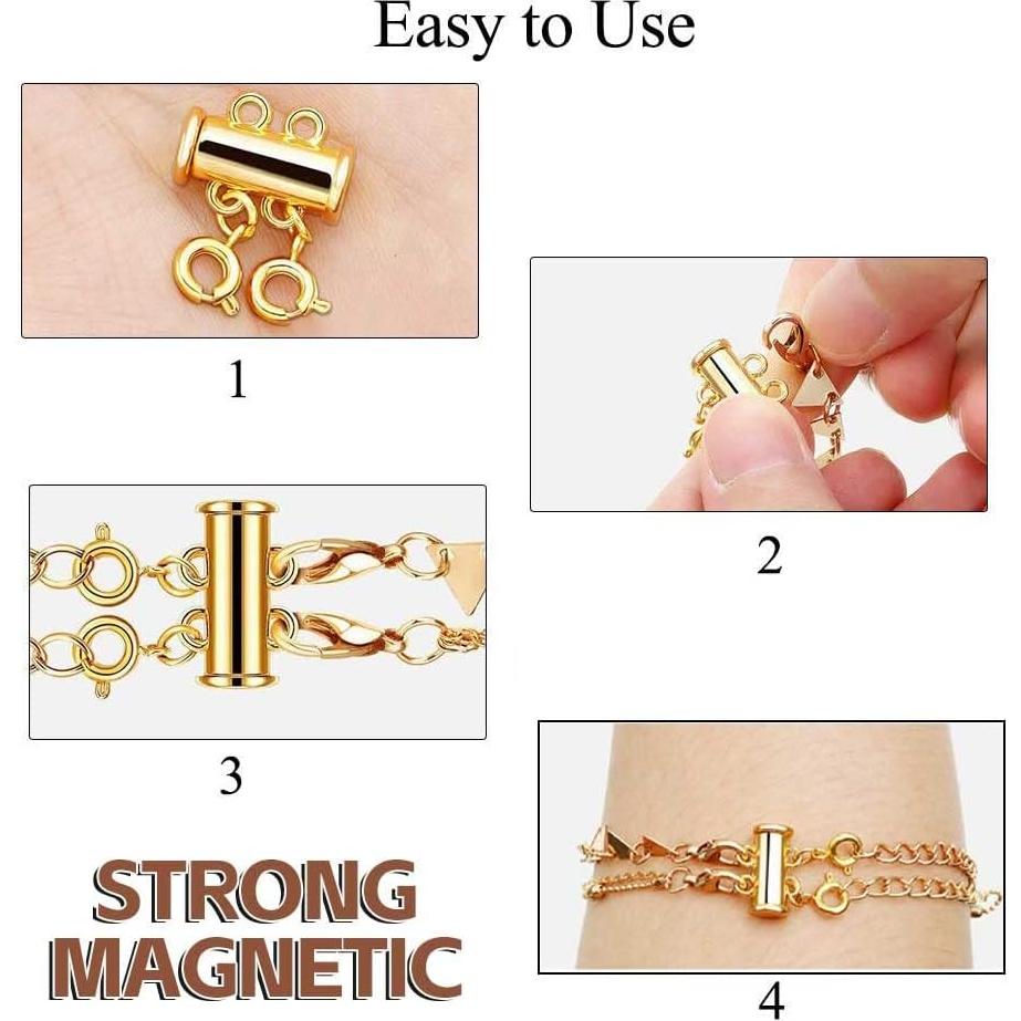 Conectores de collar magnéticos OHINGLT 4PCS oro 1.5-2.0 cm